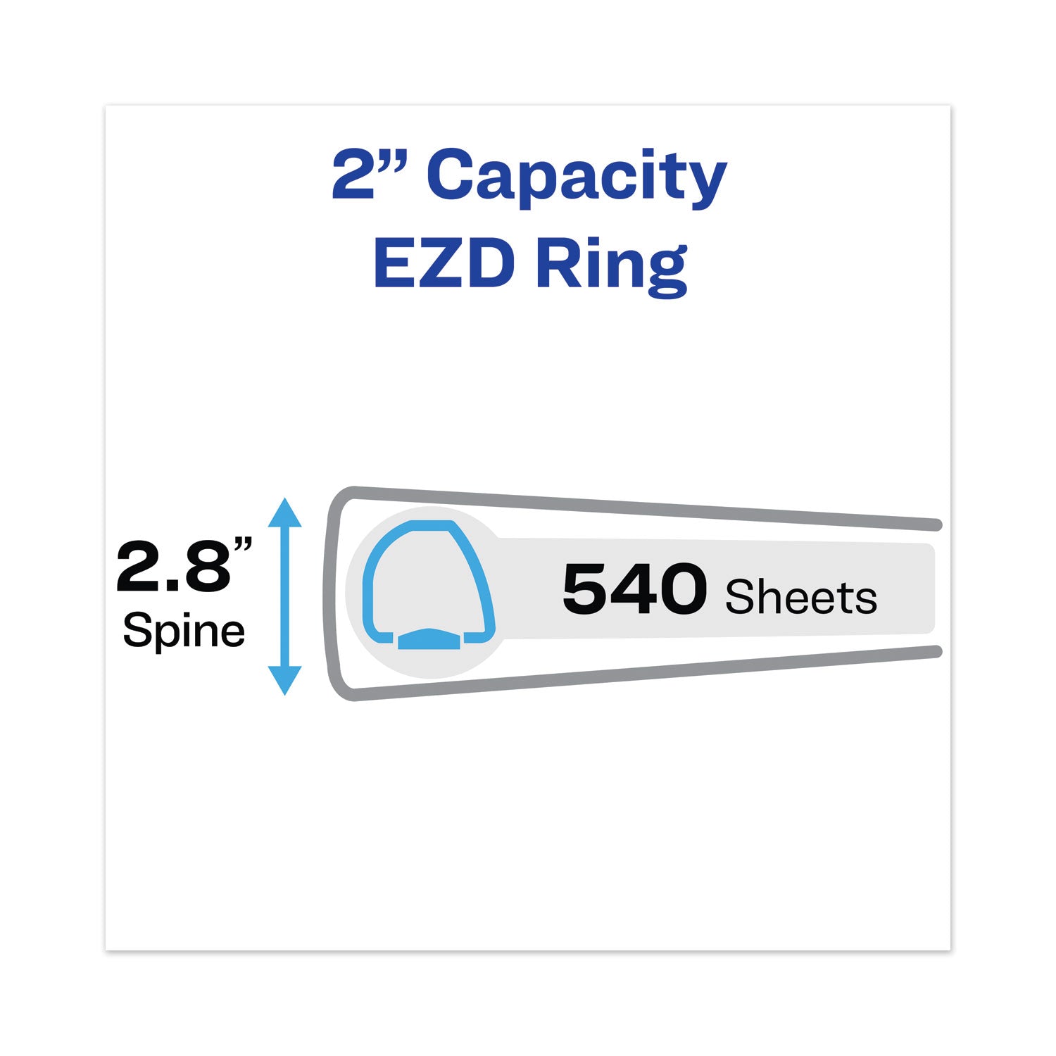 Avery Heavy-Duty View Binder with DuraHinge and One Touch EZD Rings, 3 Rings, 2" Capacity, 11 x 8.5, Pacific Blue