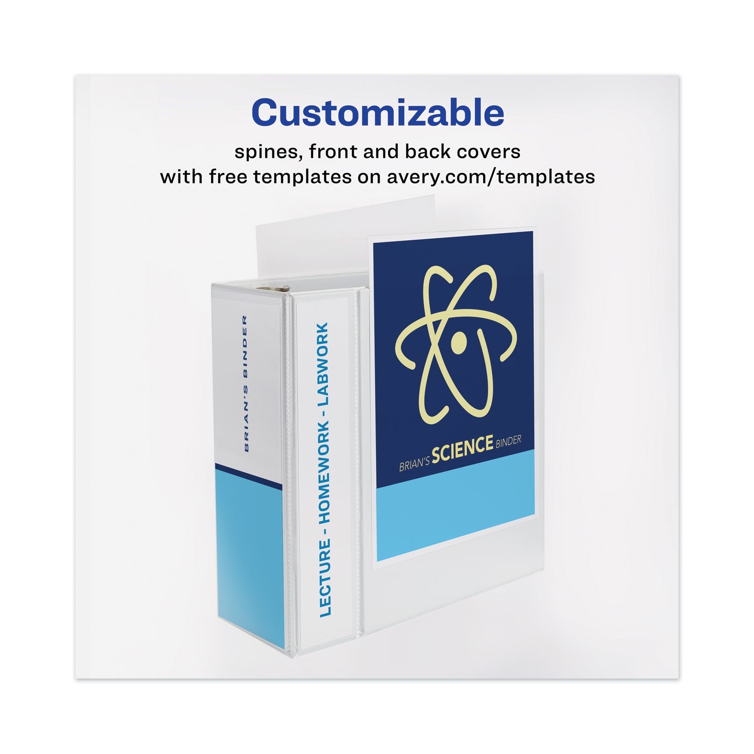 Avery Heavy-Duty View Binder with DuraHinge and Locking One Touch EZD Rings, 3 Rings, 5" Capacity, 11 x 8.5, White