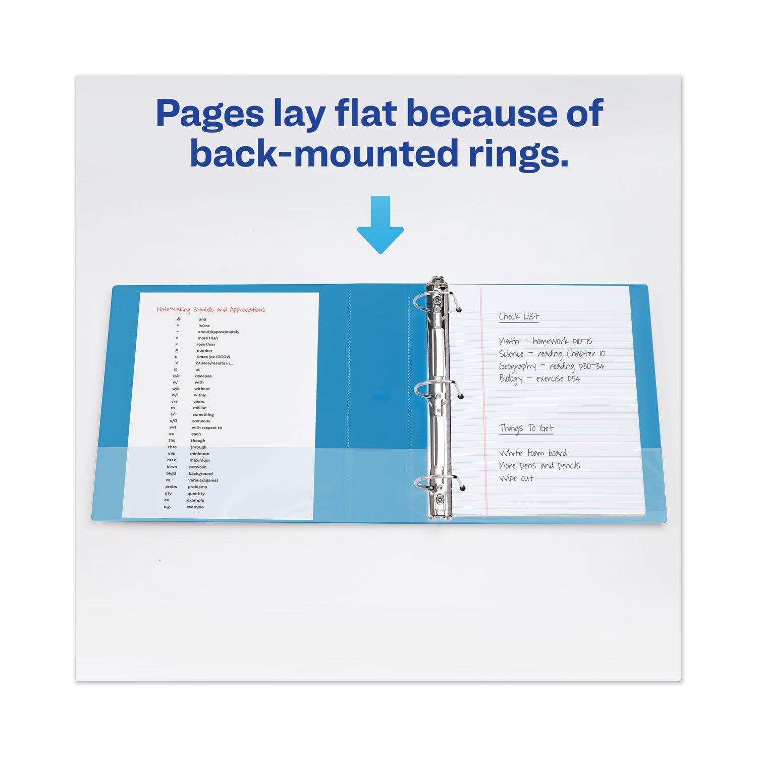 Avery Heavy-Duty View Binder with DuraHinge and One Touch EZD Rings, 3 Rings, 2" Capacity, 11 x 8.5, Pacific Blue