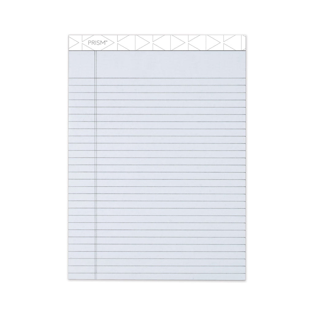 TOPS Prism + Colored Writing Pads, Wide/Legal Rule, 50 Pastel Gray 8.5 x 11.75 Sheets, 12/Pack