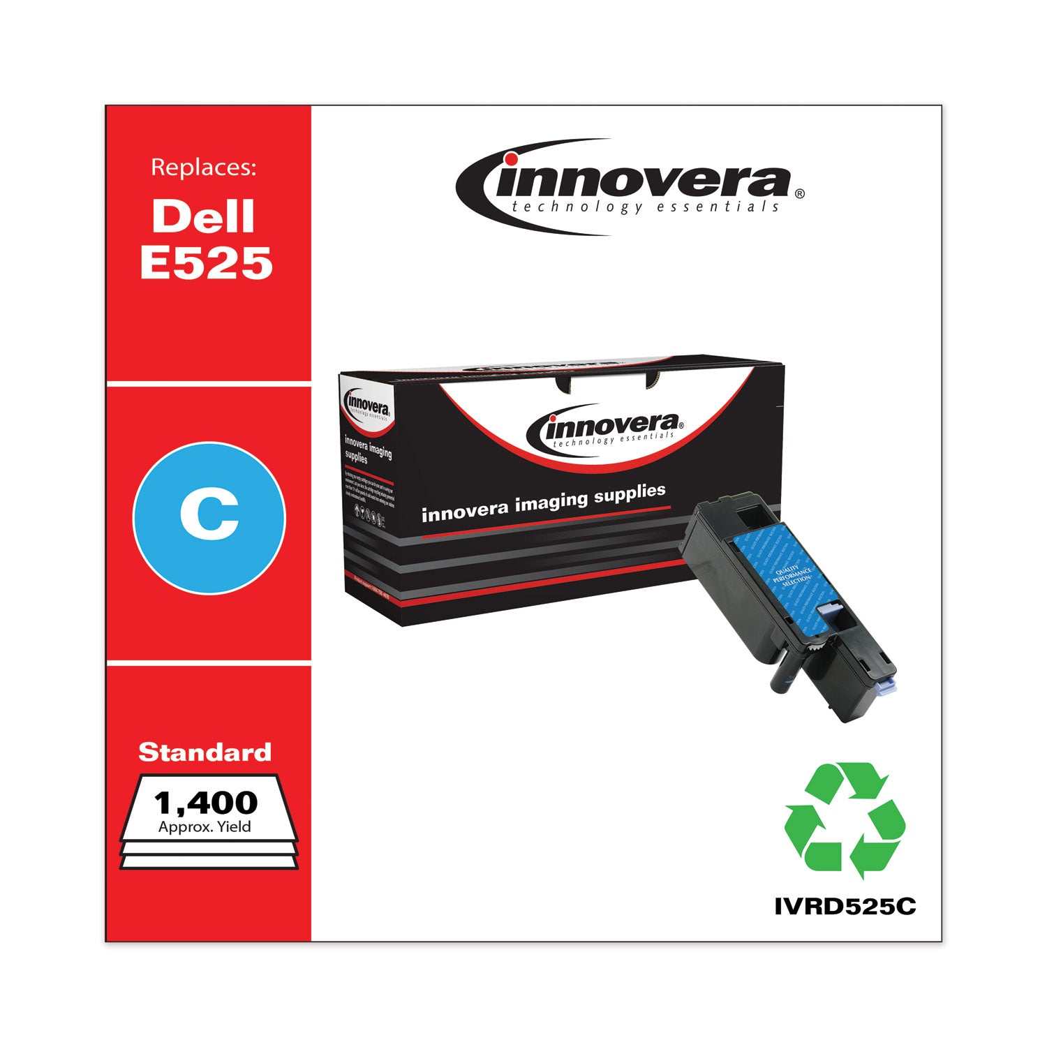 Innovera Remanufactured Cyan Toner, Replacement for 593-BBJU, 1,400 Page-Yield