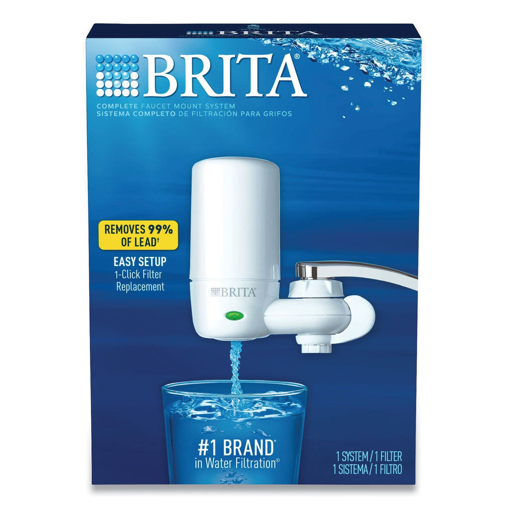Brita On Tap Faucet Water Filter System, White, 4/Carton