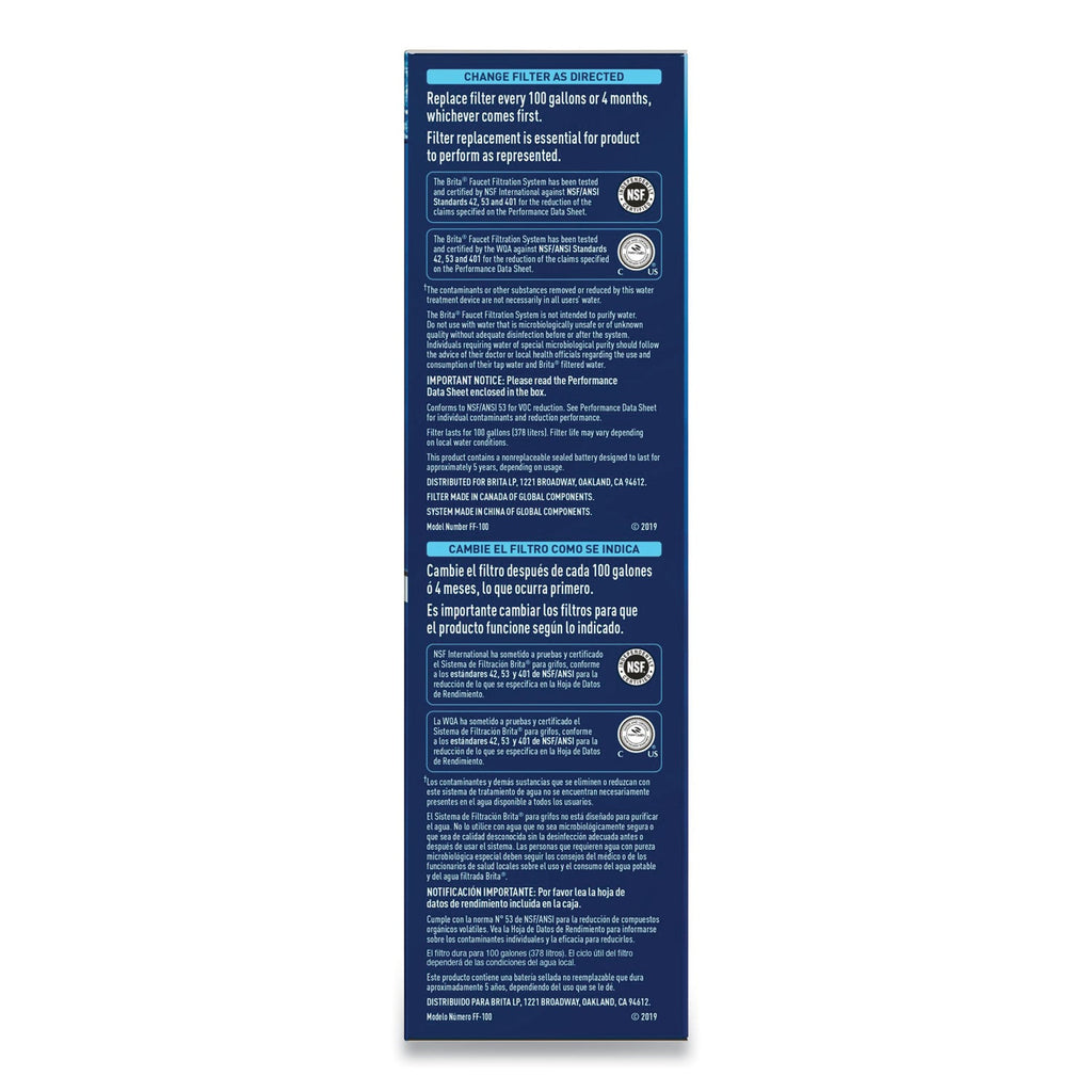 Brita On Tap Faucet Water Filter System, White, 4/Carton
