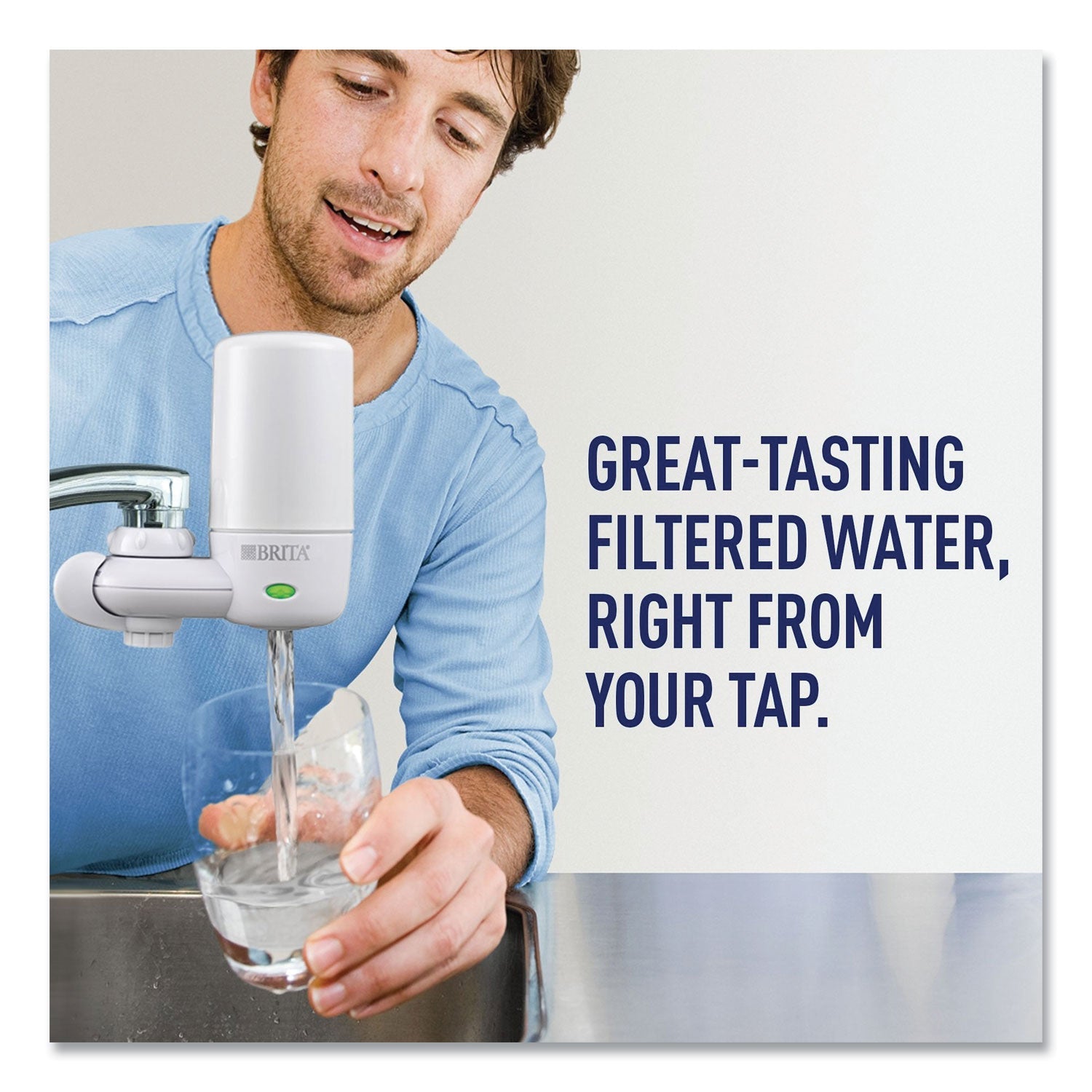 Brita On Tap Faucet Water Filter System, White, 4/Carton