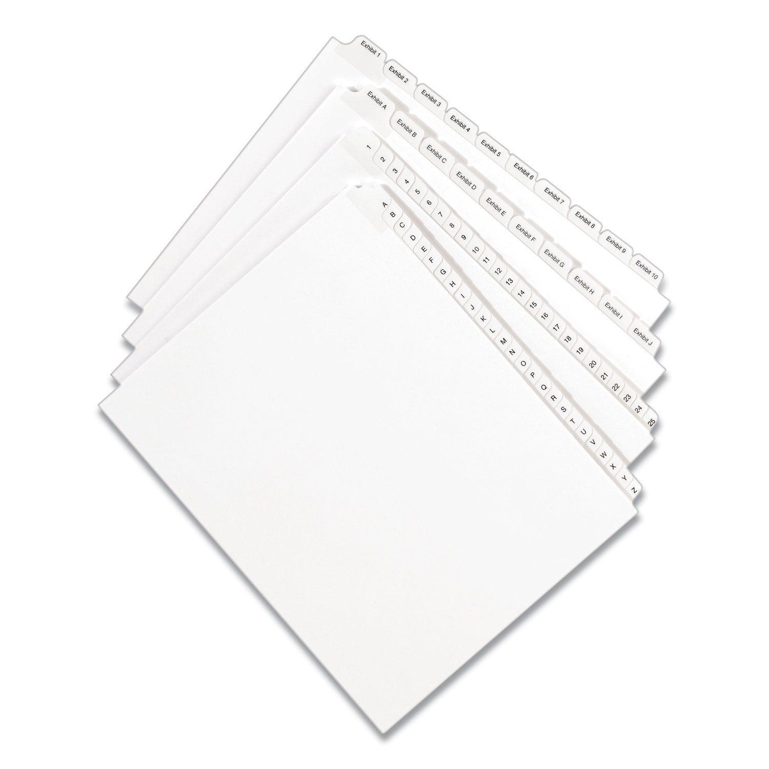 Avery Preprinted Legal Exhibit Side Tab Index Dividers, Allstate Style, 10-Tab, 2, 11 x 8.5, White, 25/Pack
