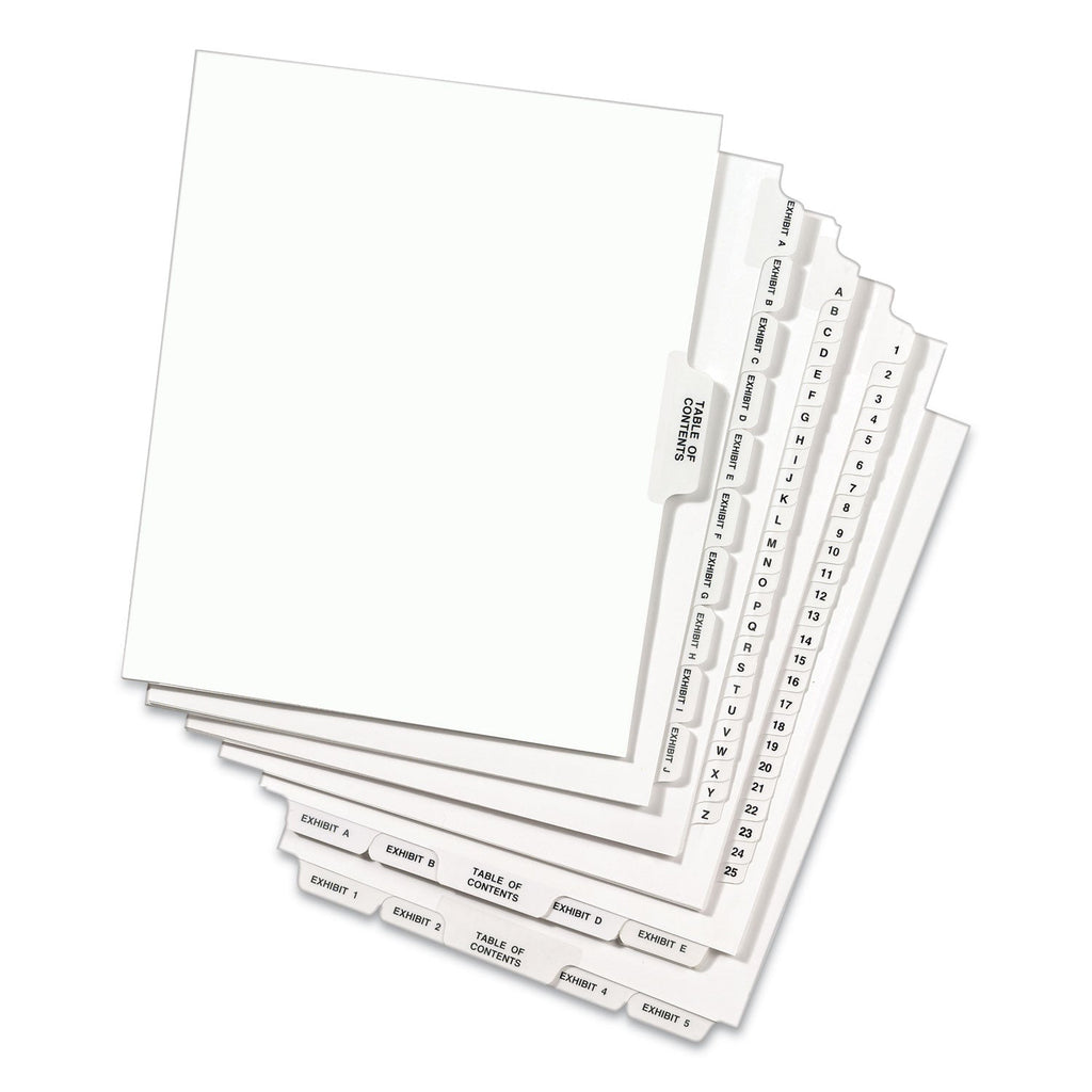 Avery Preprinted Legal Exhibit Side Tab Index Dividers, Avery Style, 26-Tab, C, 11 x 8.5, White, 25/Pack, (1403)
