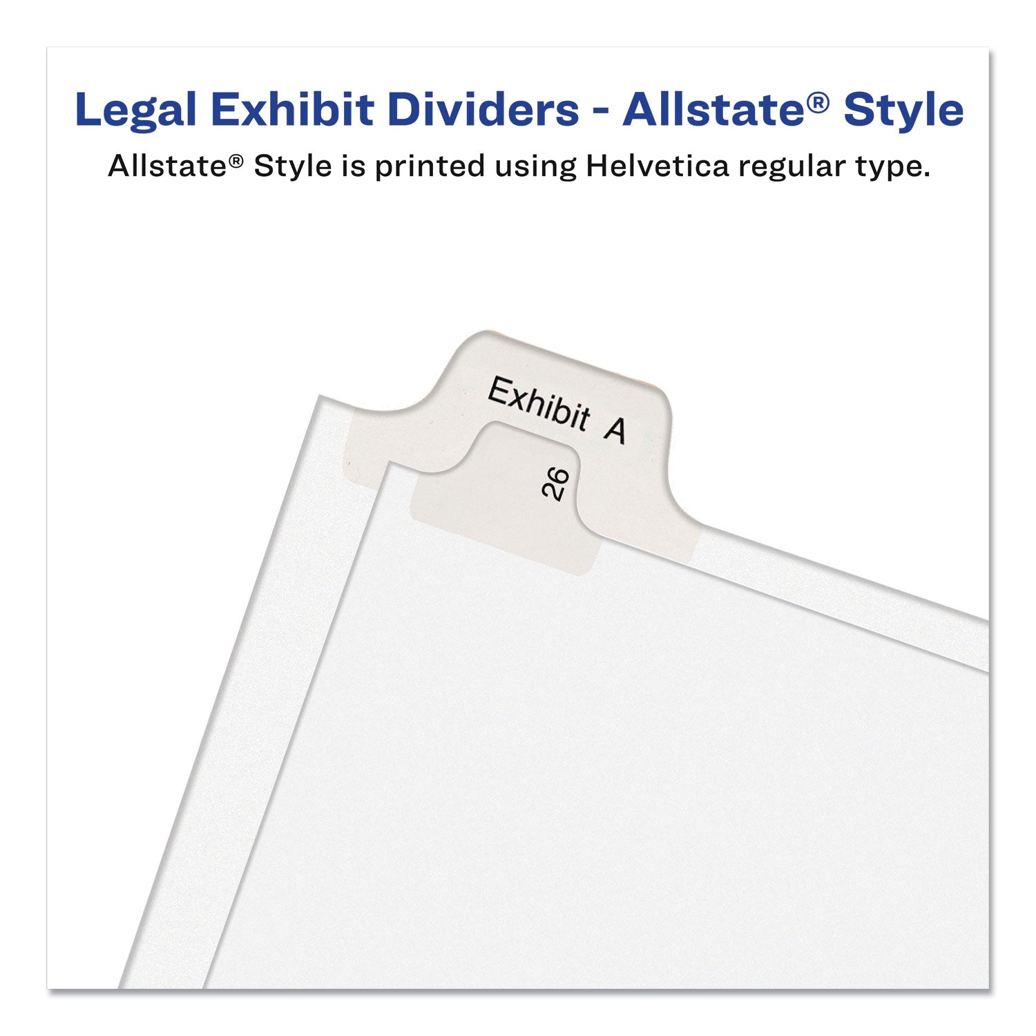 Avery Preprinted Legal Exhibit Side Tab Index Dividers, Allstate Style, 10-Tab, 2, 11 x 8.5, White, 25/Pack