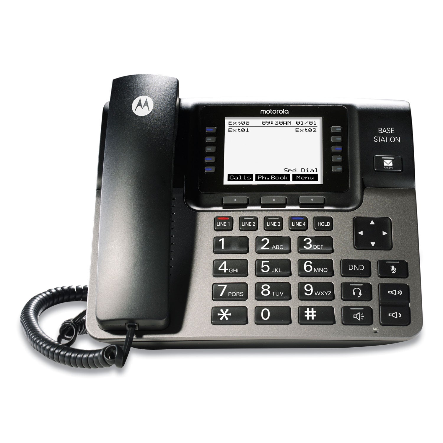 Motorola 1–4 Line Corded/Cordless System, Corded Base Station