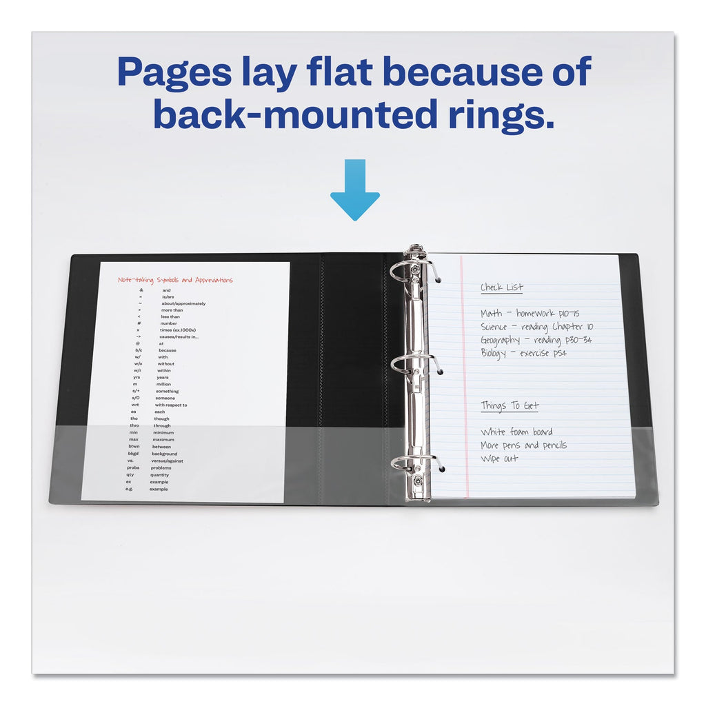Avery Durable Non-View Binder with DuraHinge and EZD Rings, 3 Rings, 4" Capacity, 11 x 8.5, Black, (8802)