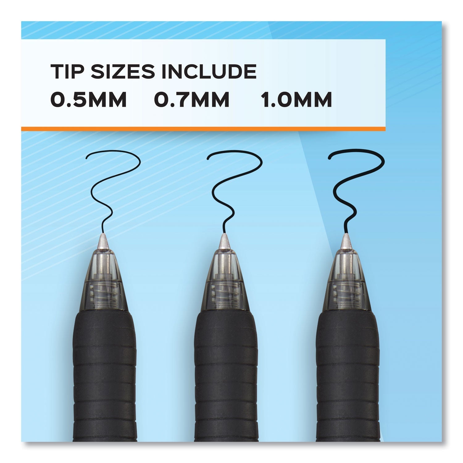 Paper Mate Profile Gel Pen, Retractable, Fine 0.5 mm, Black Ink, Translucent Black Barrel, Dozen