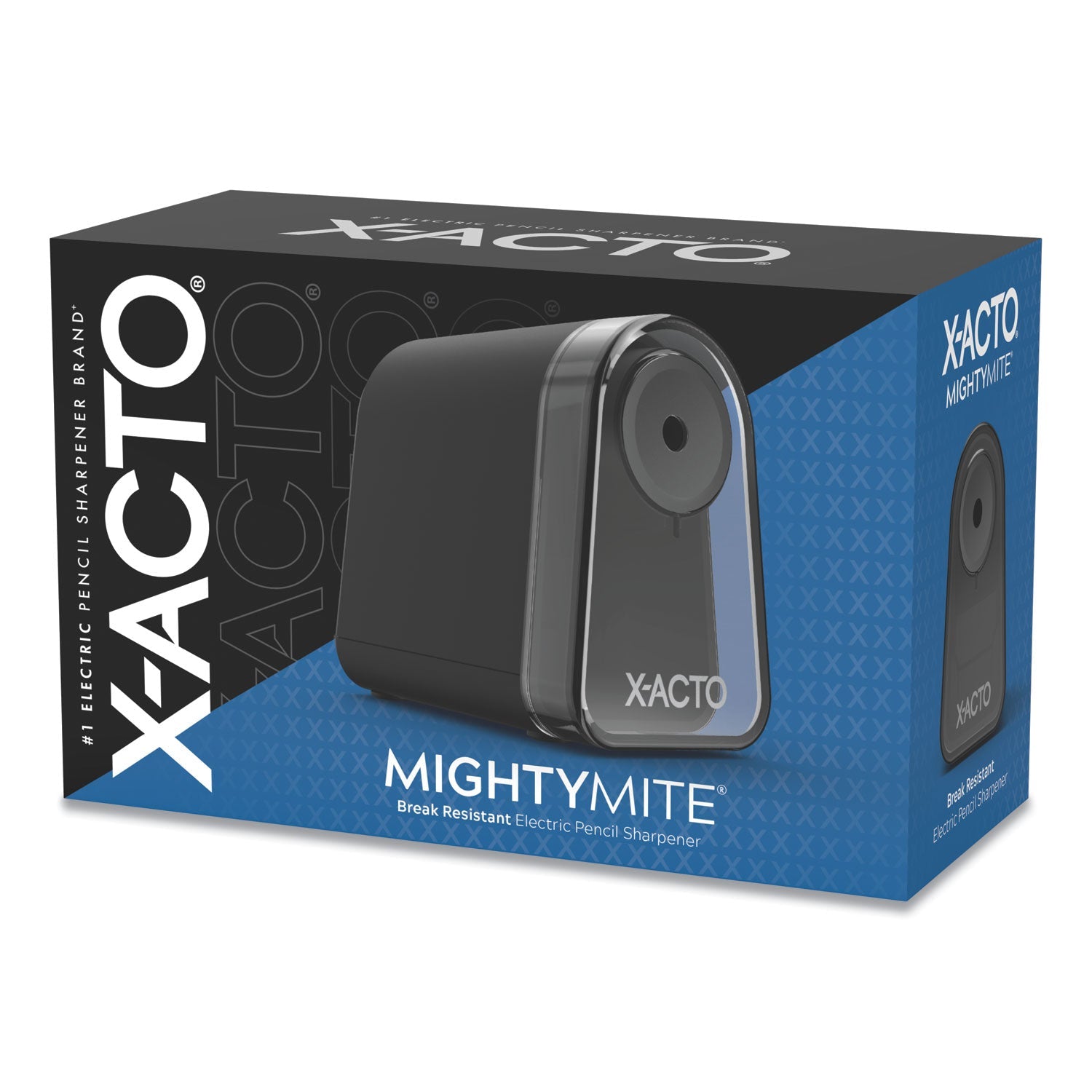 X-ACTO Model 19501 Mighty Mite Home Office Electric Pencil Sharpener, AC-Powered, 3.5 x 5.5 x 4.5, Black/Gray/Smoke