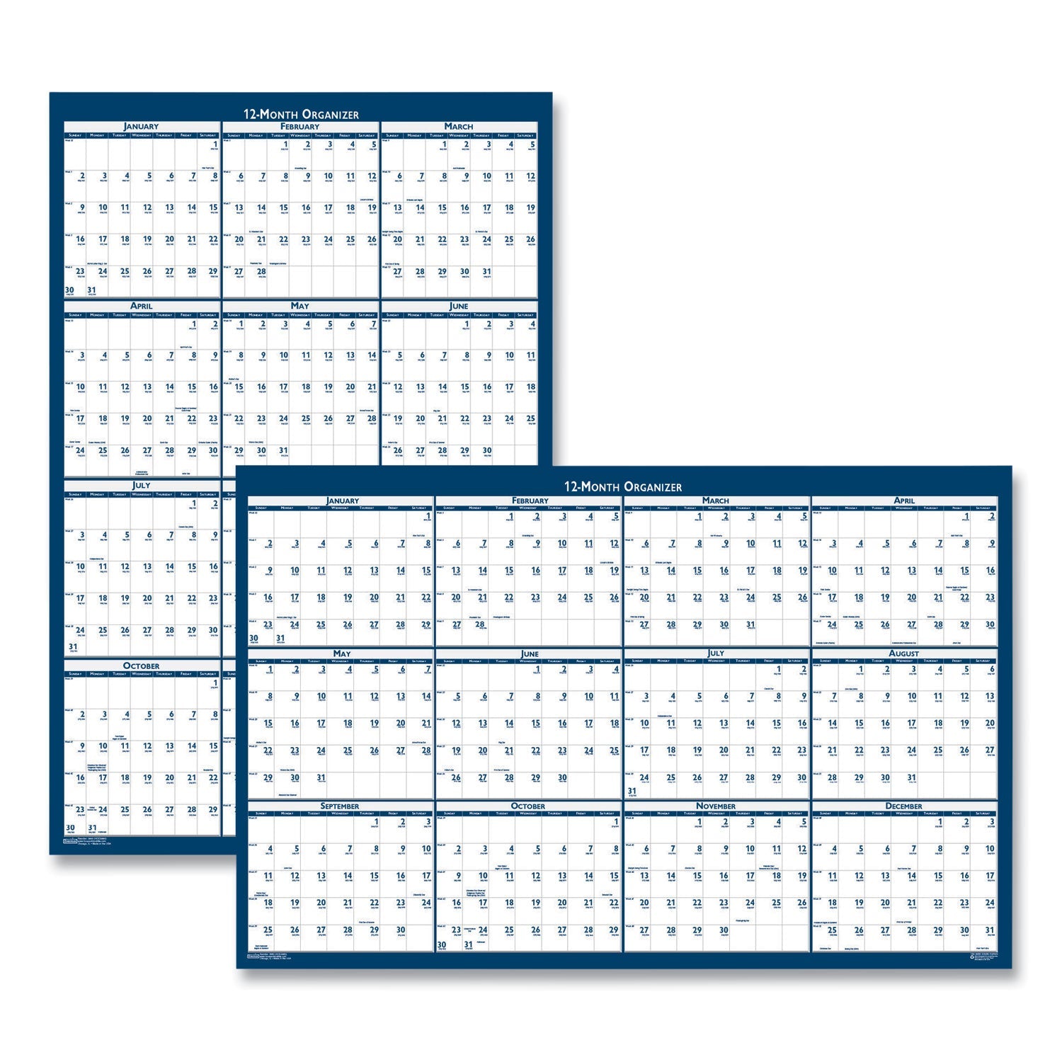 House of Doolittle Recycled Yearly Reversible Wall Calendar Non-Laminated, 24 x 37, White/Blue Sheets, 12-Month (Jan to Dec): 2023
