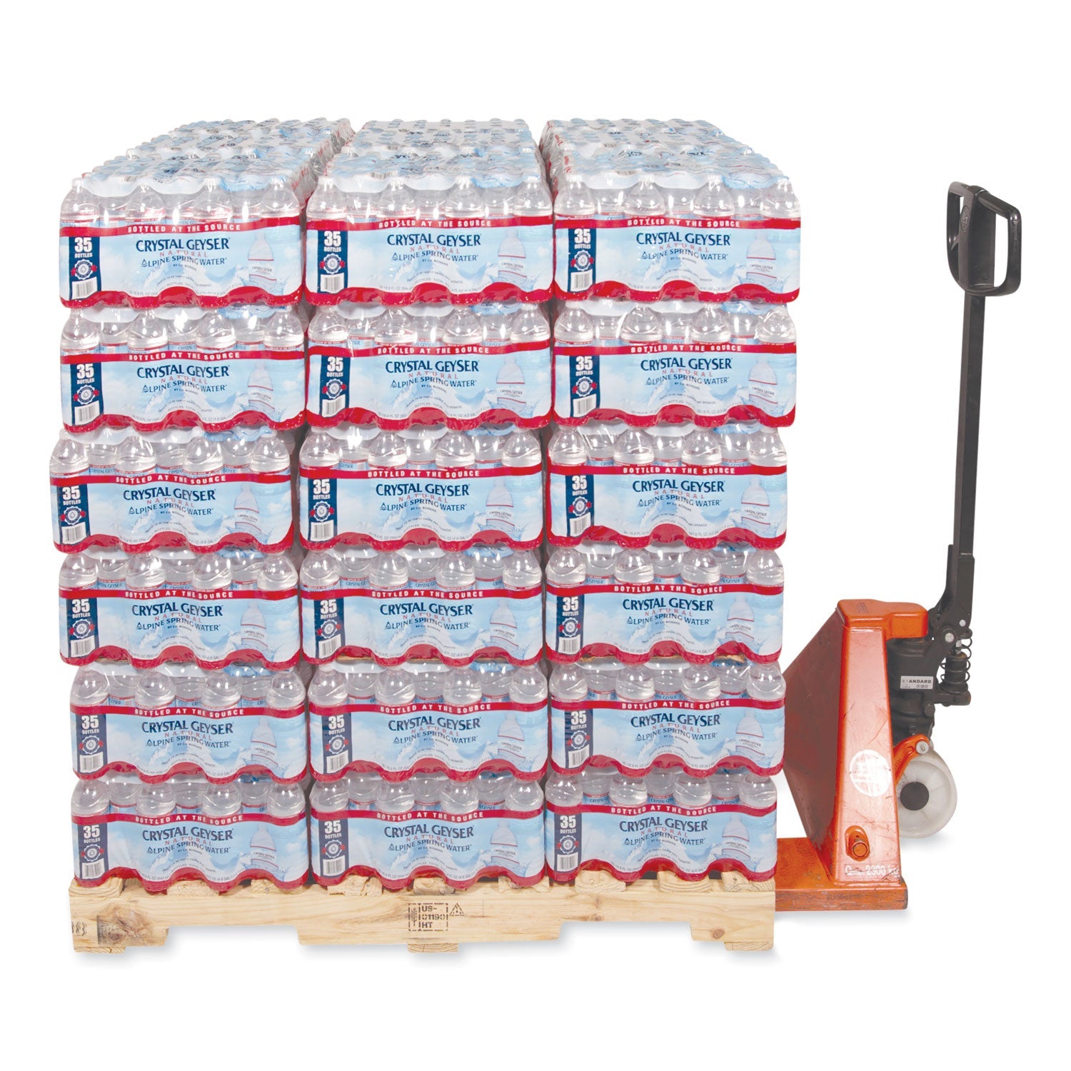 Crystal Geyser Alpine Spring Water, 16.9 oz Bottle, 35/Case, 54 Cases/Pallet
