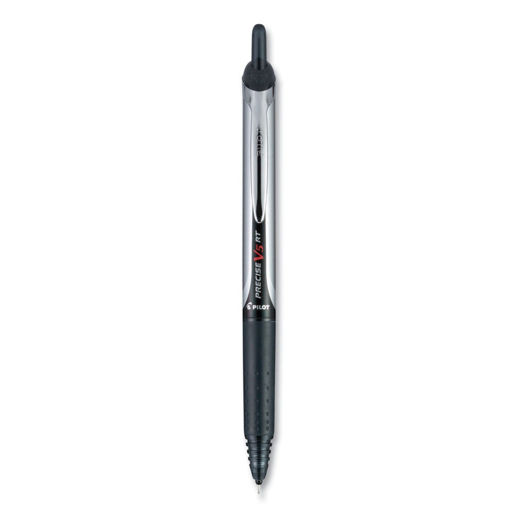 Pilot Precise V5RT Roller Ball Pen, Retractable, Extra-Fine 0.5 mm, Black Ink, Black Barrel, 30/Pack