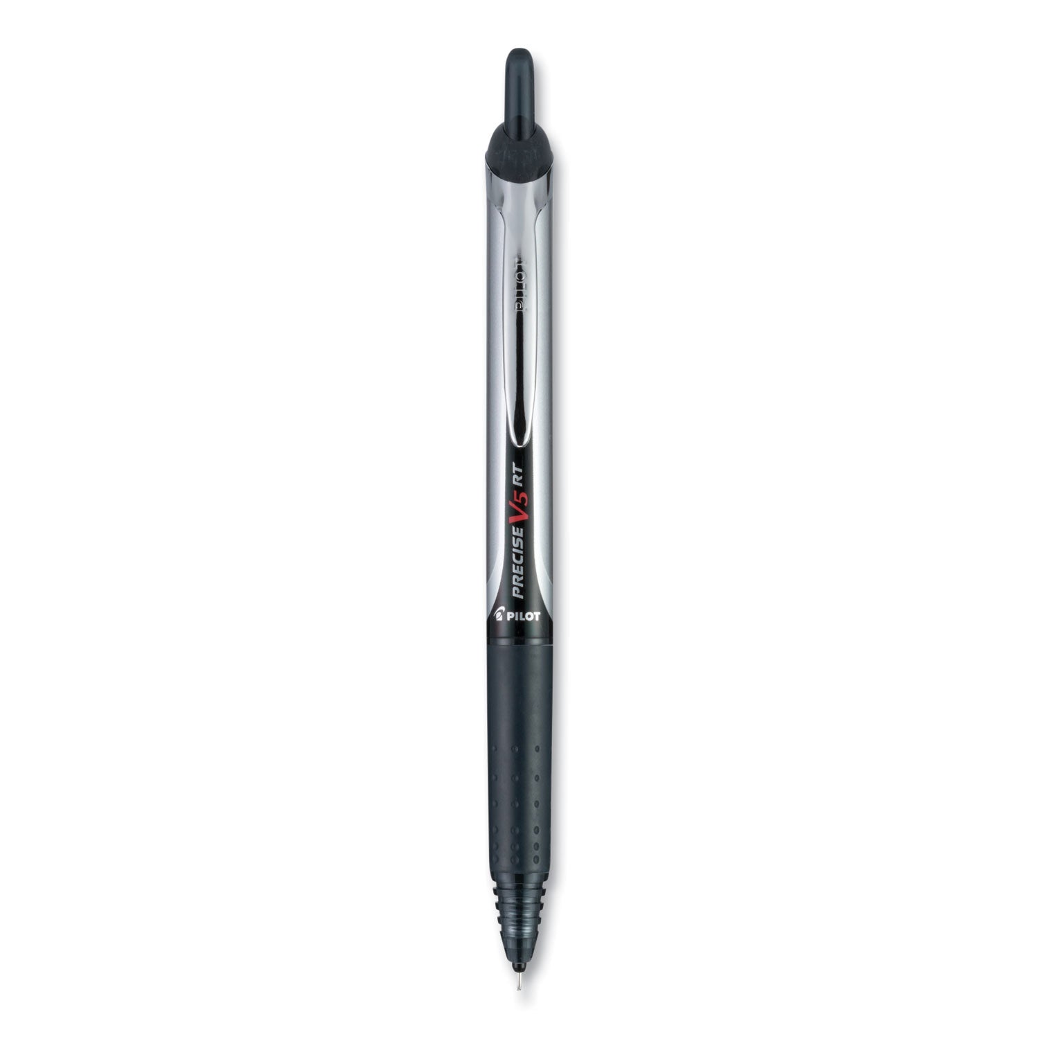 Pilot Precise V5RT Roller Ball Pen, Retractable, Extra-Fine 0.5 mm, Black Ink, Black Barrel, 30/Pack