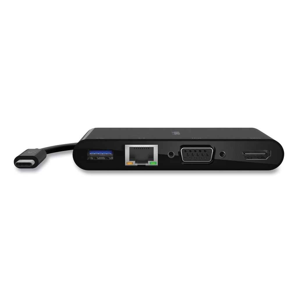 Belkin USB-C Multimedia Adapter, HDMI/Ethernet/USB-A/USB-C/VGA, 4.33", Black