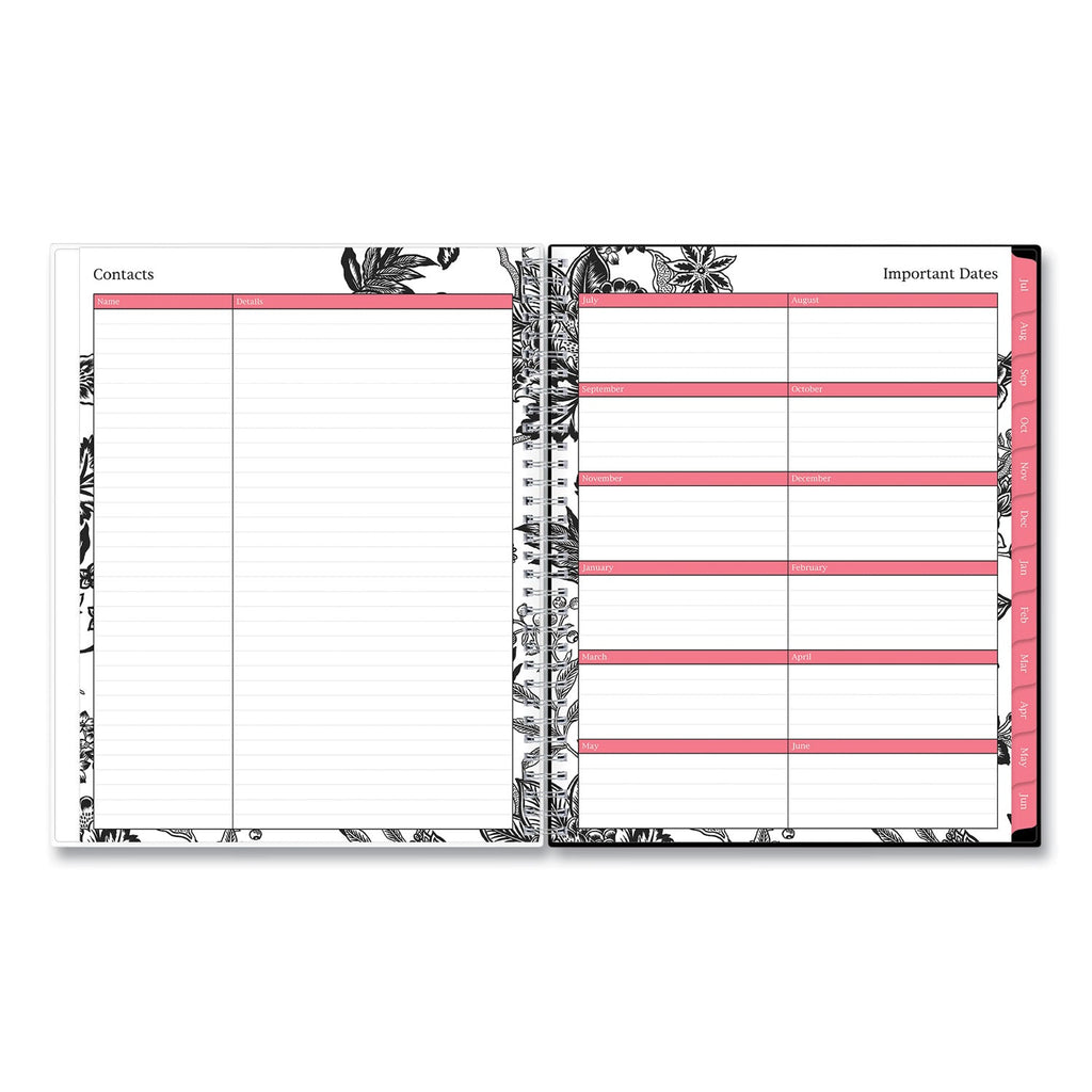Blue Sky Analeis Create-Your-Own Cover Weekly/Monthly Planner, Floral, 11 x 8.5, White/Black/Coral, 12-Month (July-June): 2022-2023