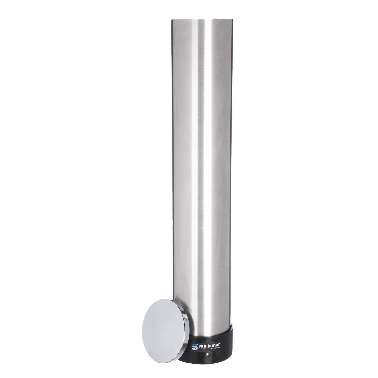 San Jamar Large Water Cup Dispenser with Removable Cap, For 12 oz to 24 oz Cups, Stainless Steel