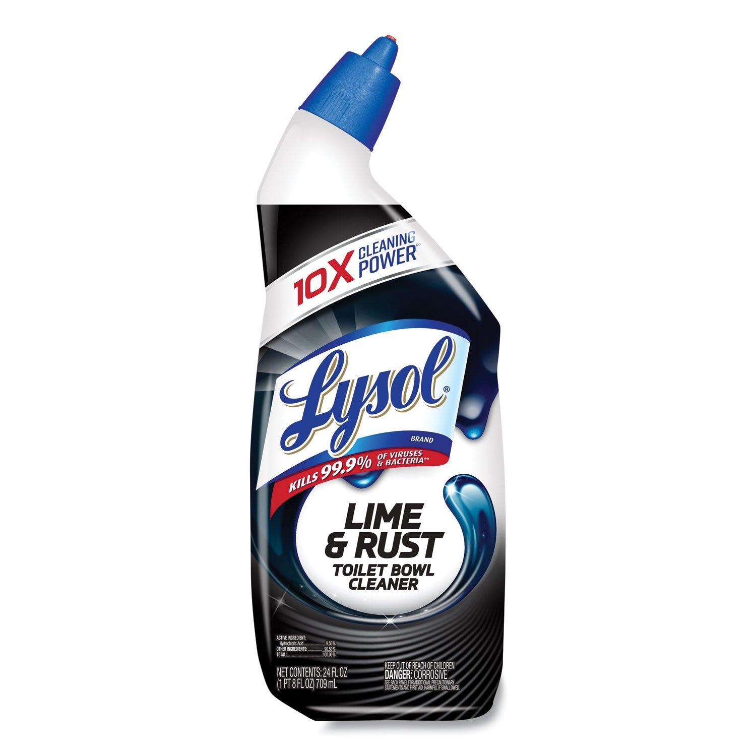 LYSOL Disinfectant Toilet Bowl Cleaner w/Lime/Rust Remover, Wintergreen, 24 oz, 9/Carton