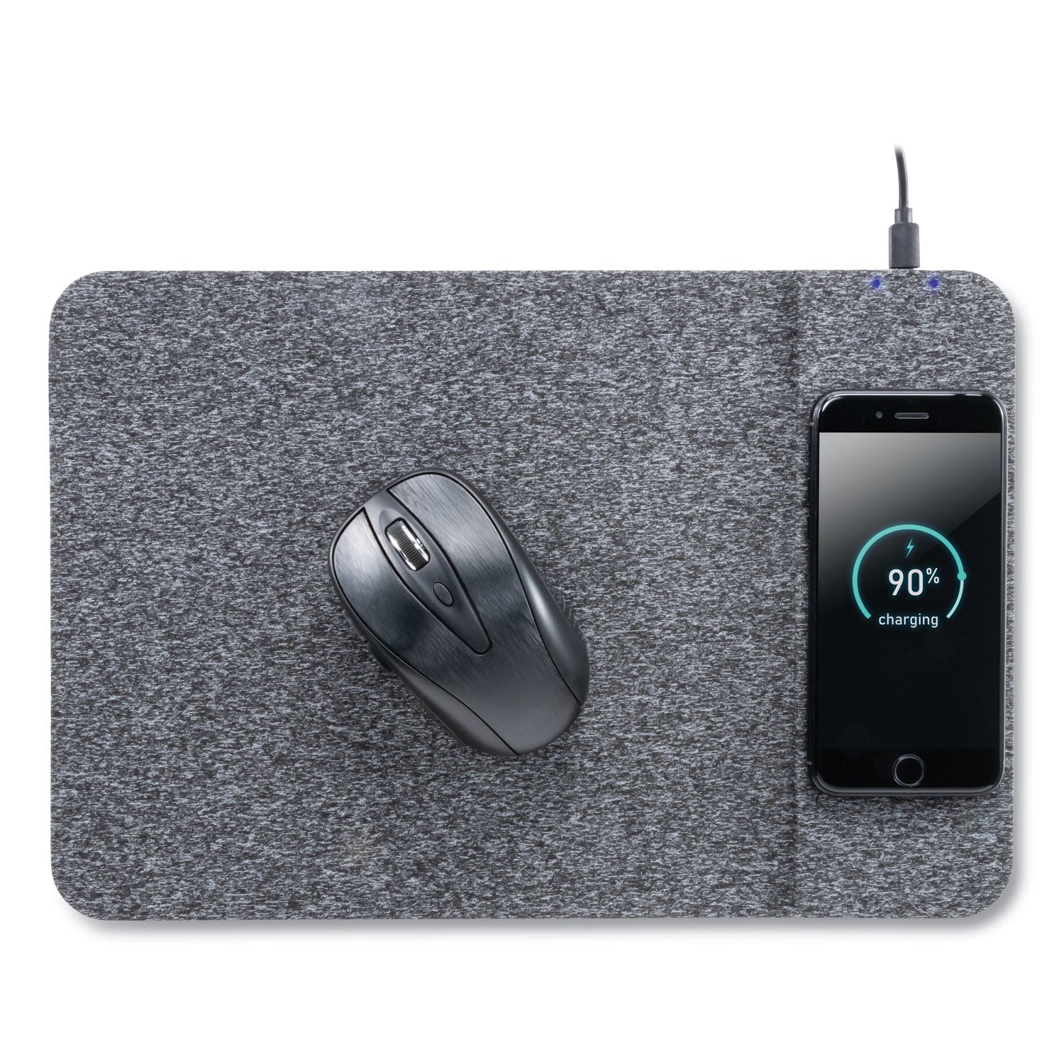 Allsop Powertrack Wireless Charging Mouse Pad, 13 x 8.75, Gray