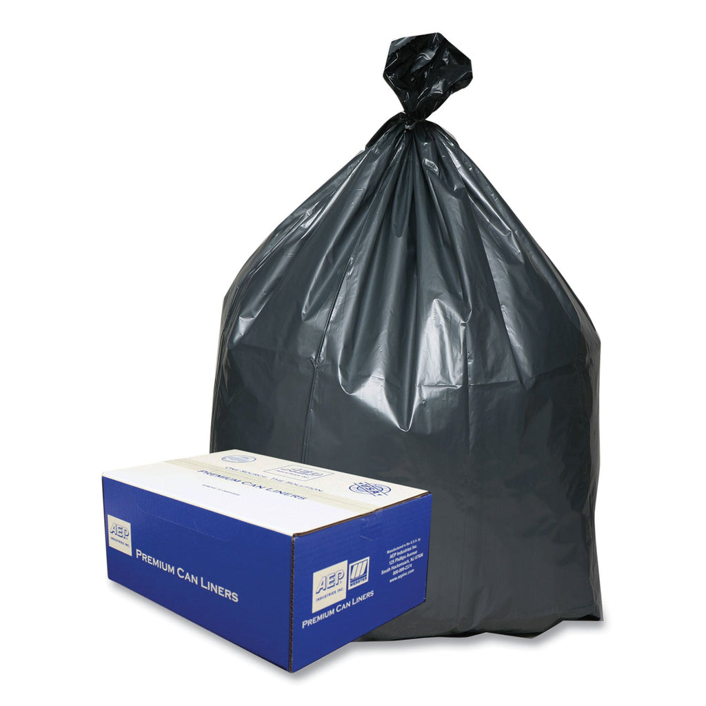 Platinum Plus Can Liners, 60 gal, 1.55 mil, 39" x 56", Gray, 50/Carton