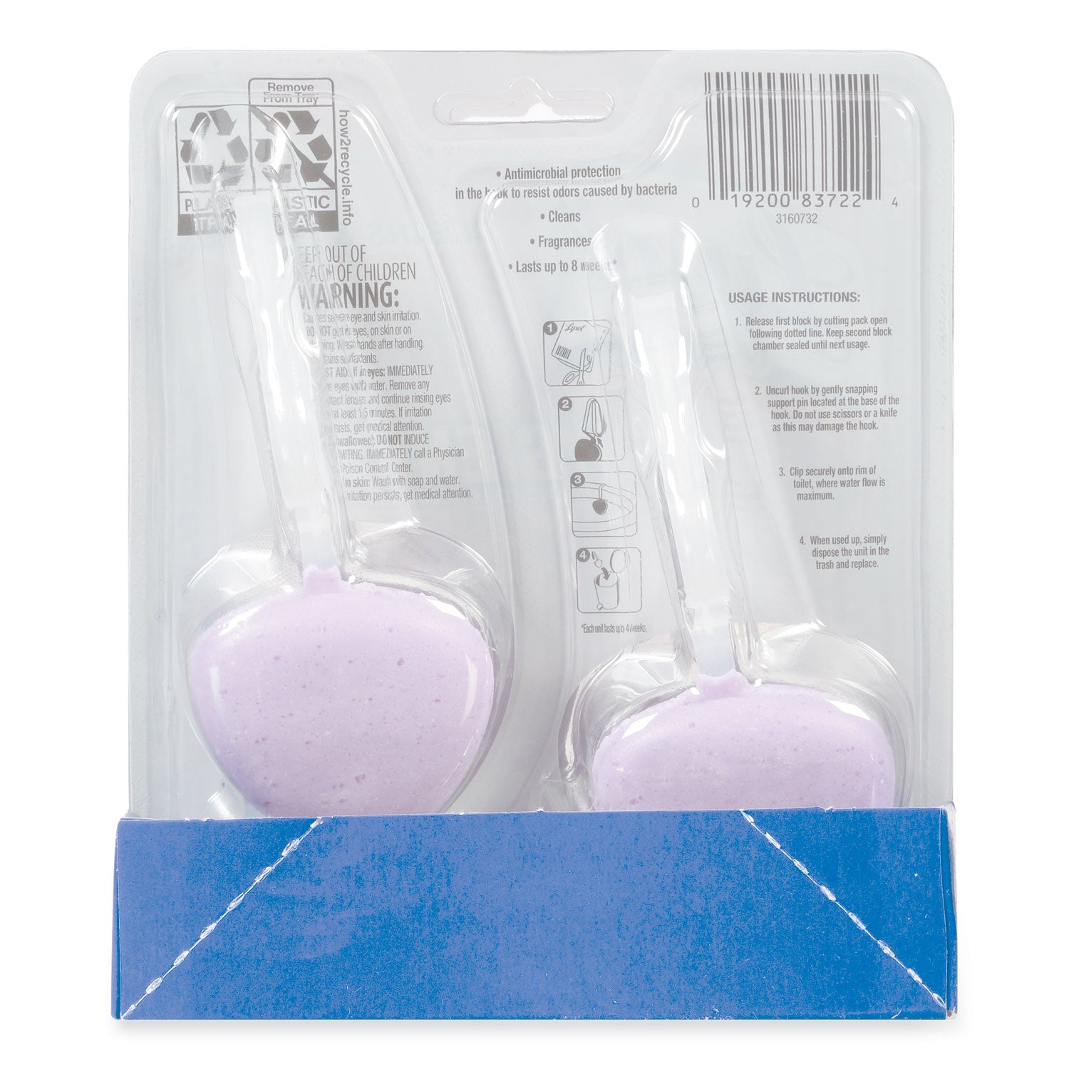 LYSOL Hygienic Automatic Toilet Bowl Cleaner, Cotton Lilac, 2/Pack