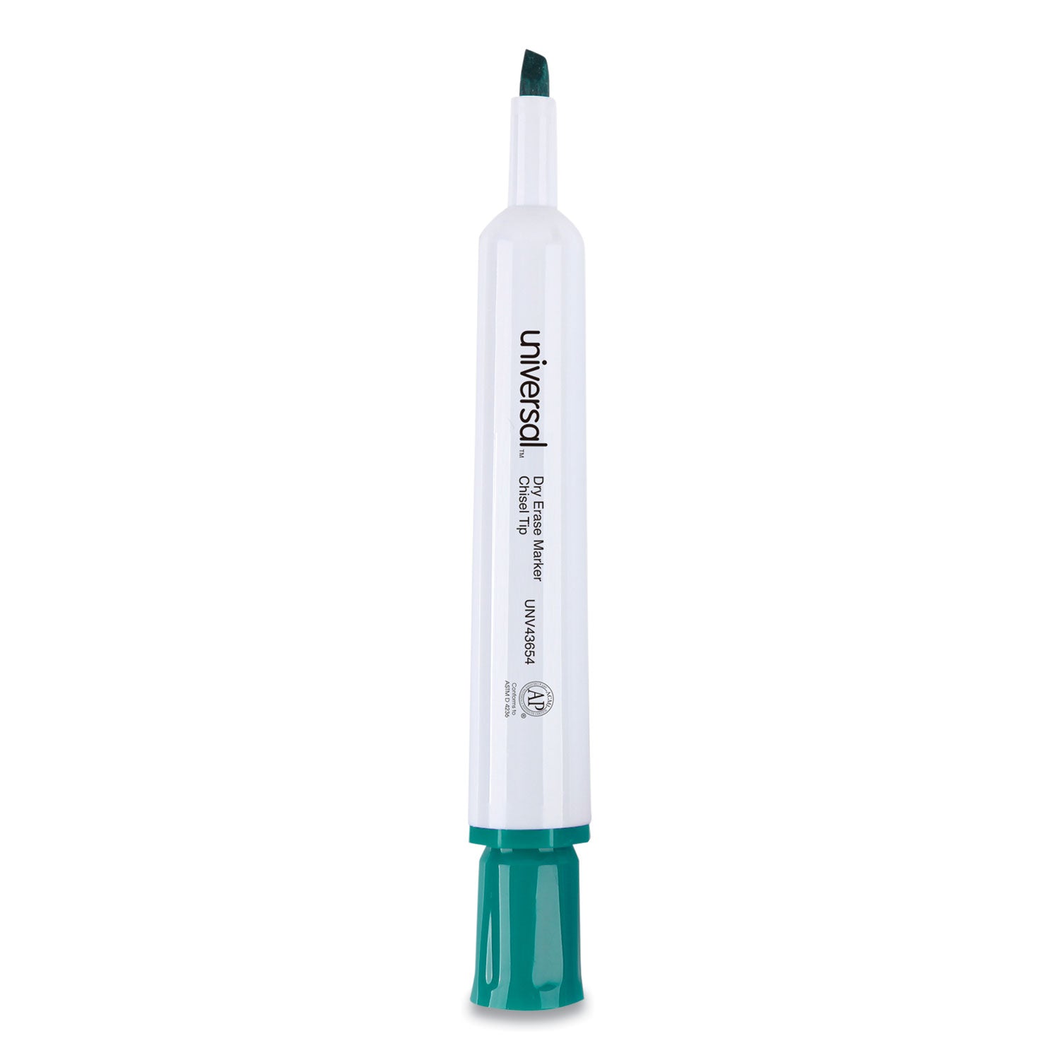Universal Dry Erase Marker, Broad Chisel Tip, Green, Dozen