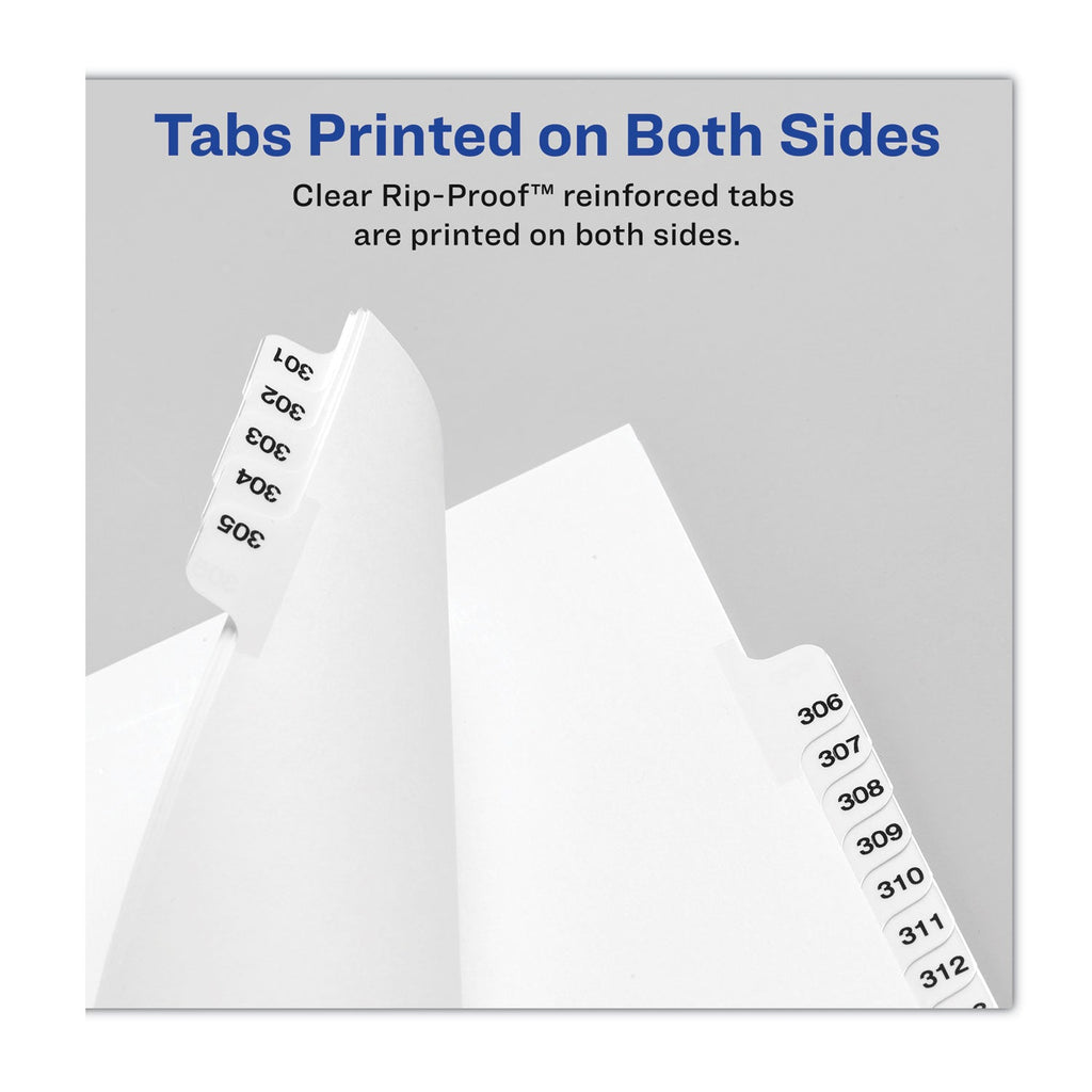Avery Preprinted Legal Exhibit Side Tab Index Dividers, Avery Style, 10-Tab, 52, 11 x 8.5, White, 25/Pack, (1052)