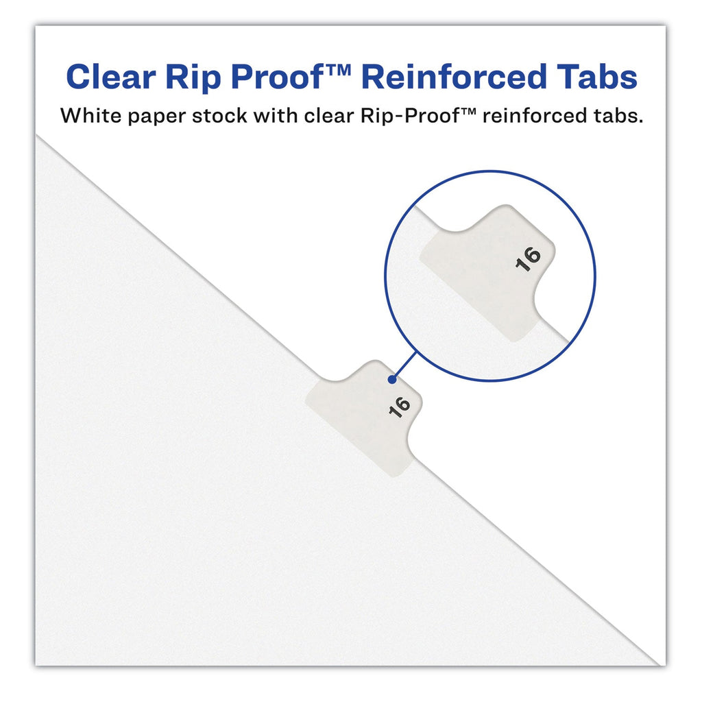 Avery Preprinted Legal Exhibit Side Tab Index Dividers, Avery Style, 10-Tab, 52, 11 x 8.5, White, 25/Pack, (1052)