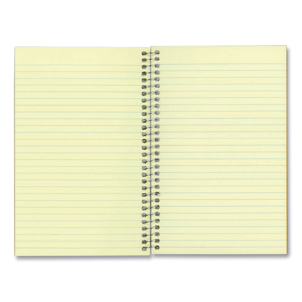 National Single-Subject Wirebound Notebooks, 1 Subject, Narrow Rule, Brown Cover, 7.75 x 5, 80 Eye-Ease Green Sheets