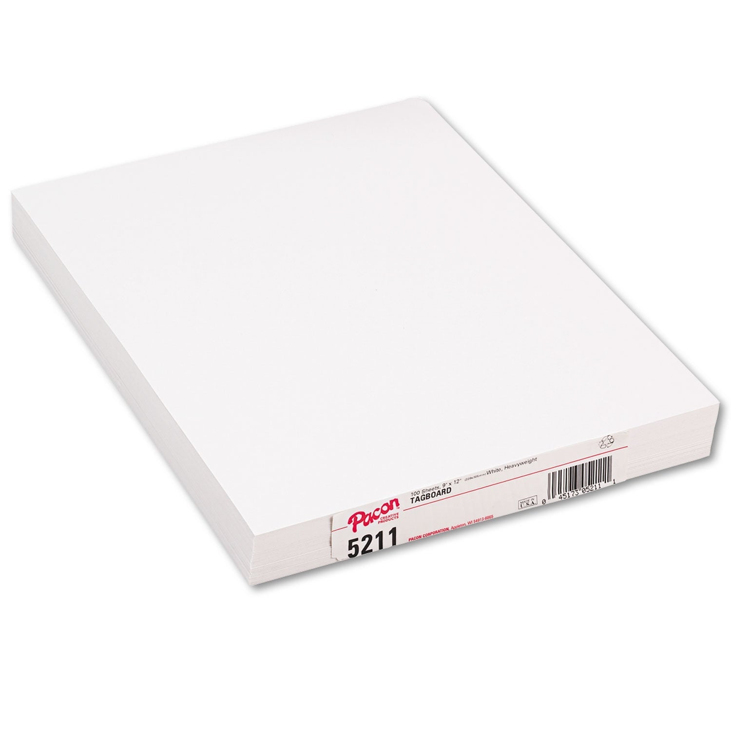Pacon Heavyweight Tagboard, 12 x 9, White, 100/Pack