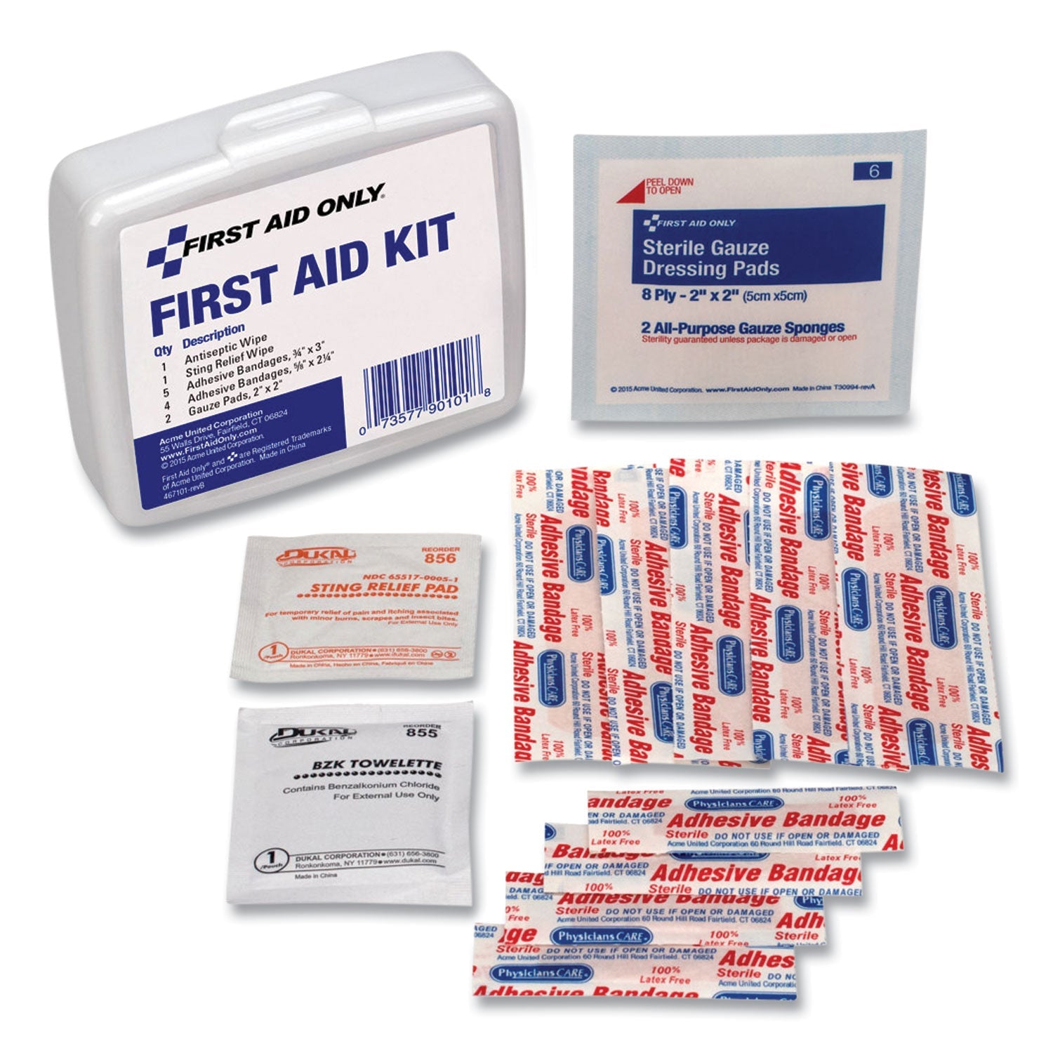 PhysiciansCare First Aid On the Go Kit, Mini, 13 Pieces, Plastic Case