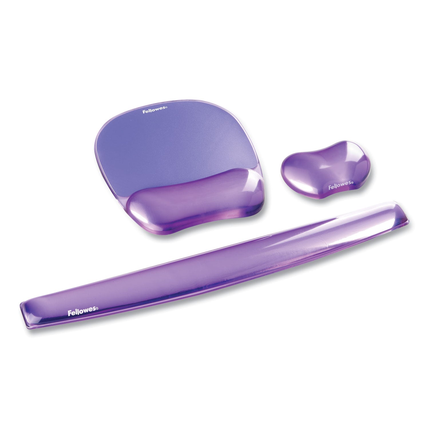 Fellowes Gel Crystals Keyboard Wrist Rest, 18.5 x 2.25, Purple