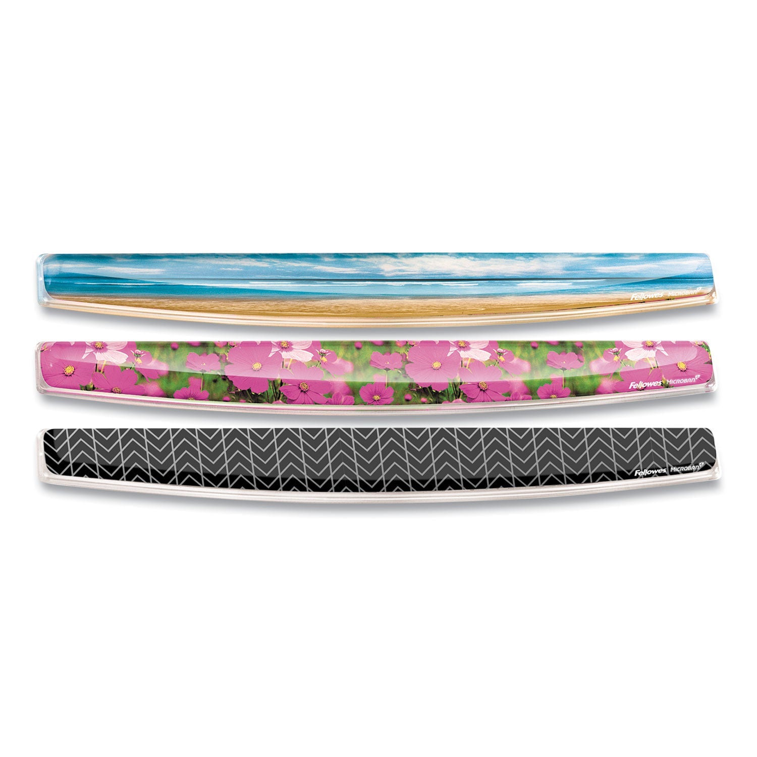 Fellowes Photo Gel Keyboard Wrist Rest with Microban Protection, 18.5 x 2.31, Chevron Design