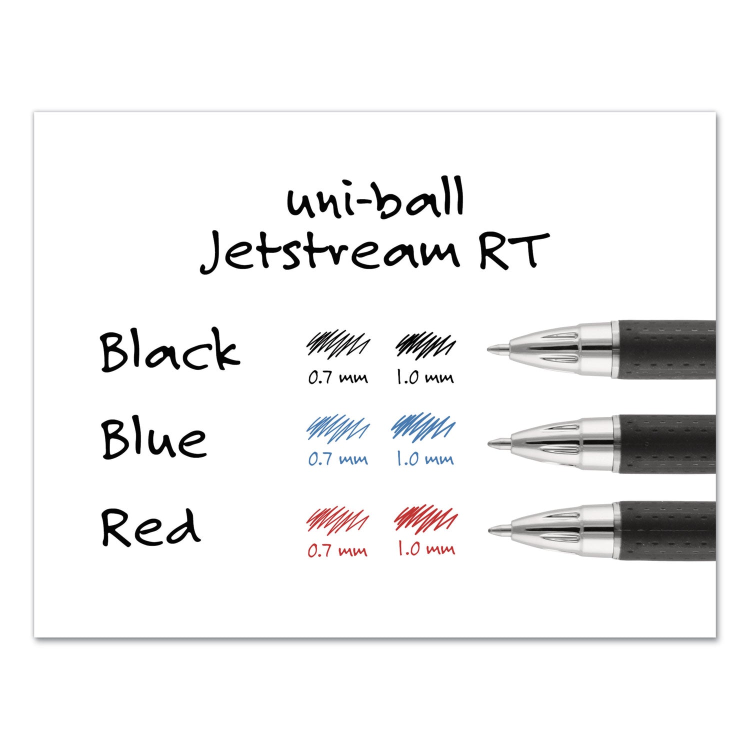 uniball Jetstream Retractable Ballpoint Pen, Bold 1 mm, Blue Ink, Black Barrel