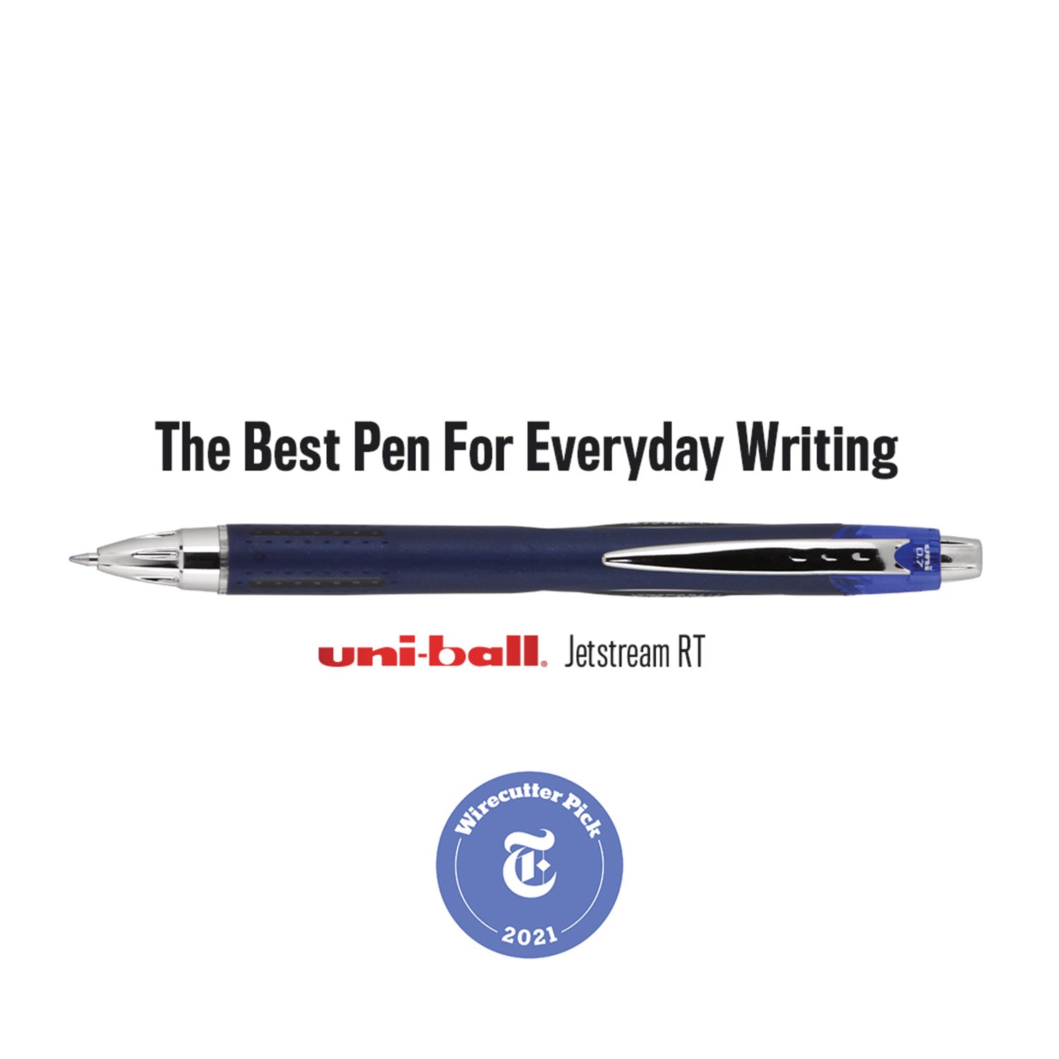 uniball Jetstream Retractable Ballpoint Pen, Bold 1 mm, Blue Ink, Black Barrel