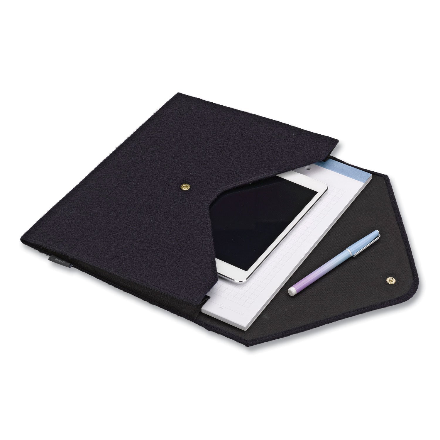 Smead Soft Touch Cloth Expanding Files, 2" Expansion, 1 Section, Snap Closure, Letter Size, Dark Blue