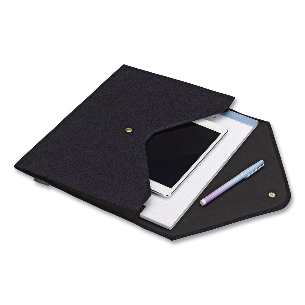 Smead Soft Touch Cloth Expanding Files, 2" Expansion, 1 Section, Snap Closure, Letter Size, Dark Blue