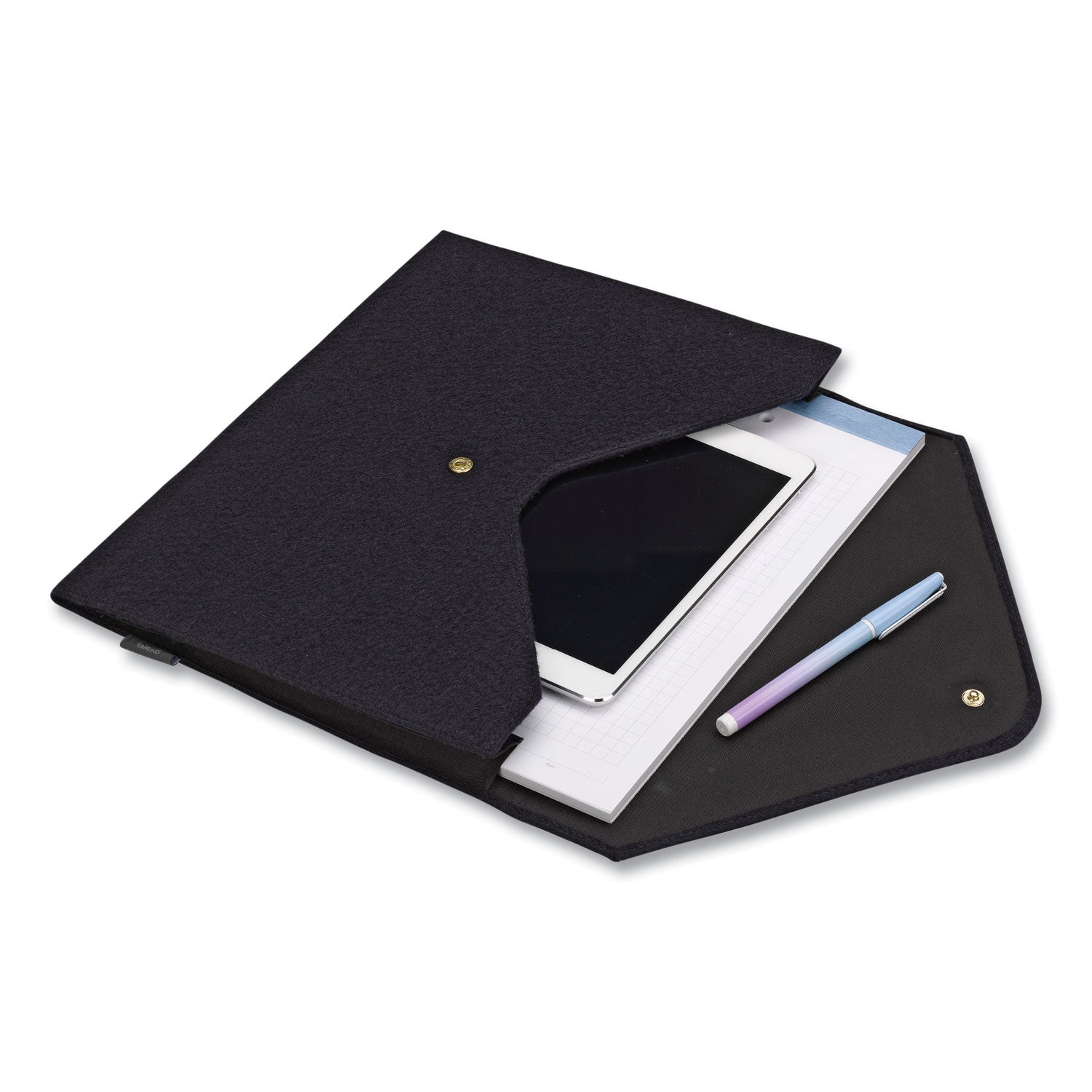 Smead Soft Touch Cloth Expanding Files, 2" Expansion, 1 Section, Snap Closure, Letter Size, Dark Blue