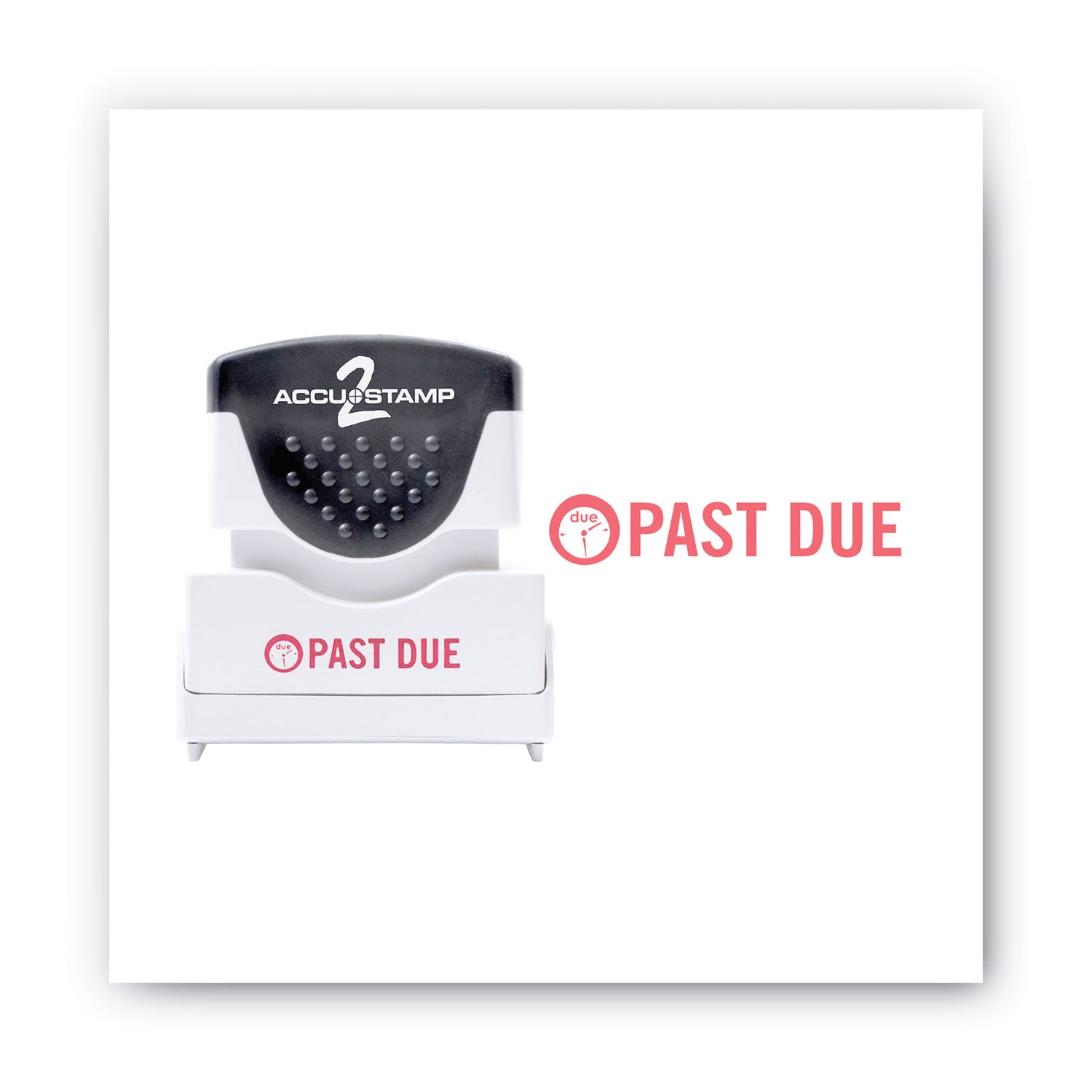 ACCUSTAMP2 Pre-Inked Shutter Stamp, Red, PAST DUE, 1.63 x 0.5