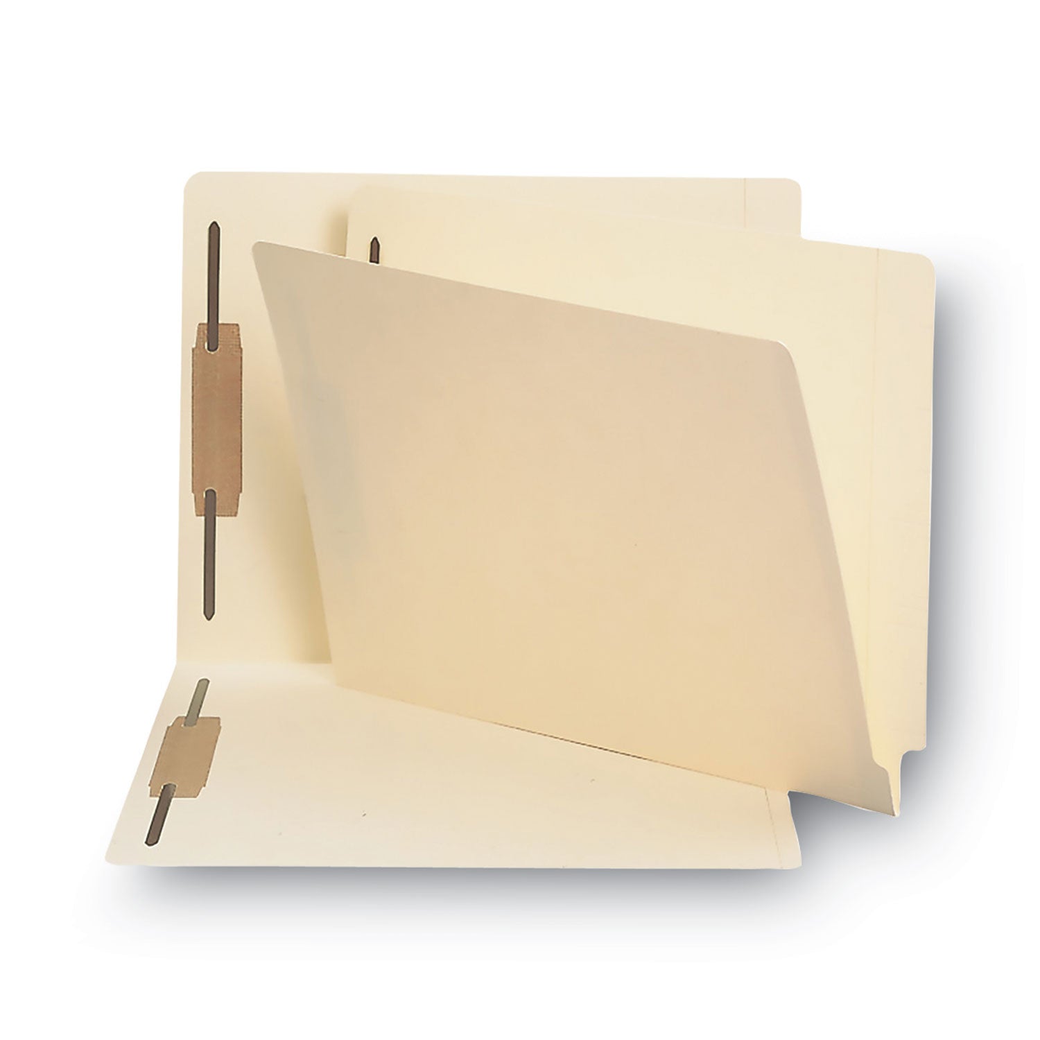 Smead Manila End Tab Fastener Folders with Reinforced Tabs, 11-pt Stock, 2 Fasteners, Letter Size, Manila Exterior, 250/Box