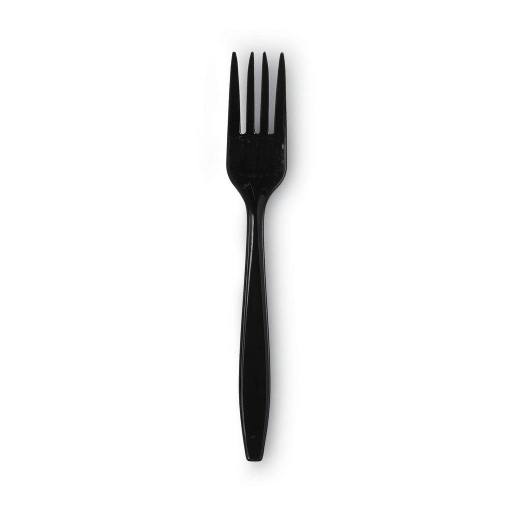 Dixie Individually Wrapped Heavyweight Forks, Polypropylene, Black, 1,000/Carton