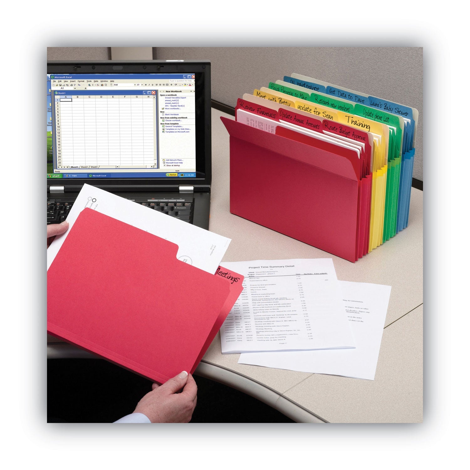 Smead SuperTab Colored File Folders, 1/3-Cut Tabs: Assorted, Legal Size, 0.75" Expansion, 14-pt Stock, Assorted Colors, 50/Box