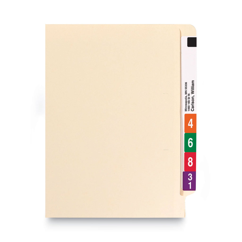 Smead Heavyweight Manila End Tab Folders, 9.5" High Front, Straight Tabs, Legal Size, 0.75" Expansion, Manila, 100/Box