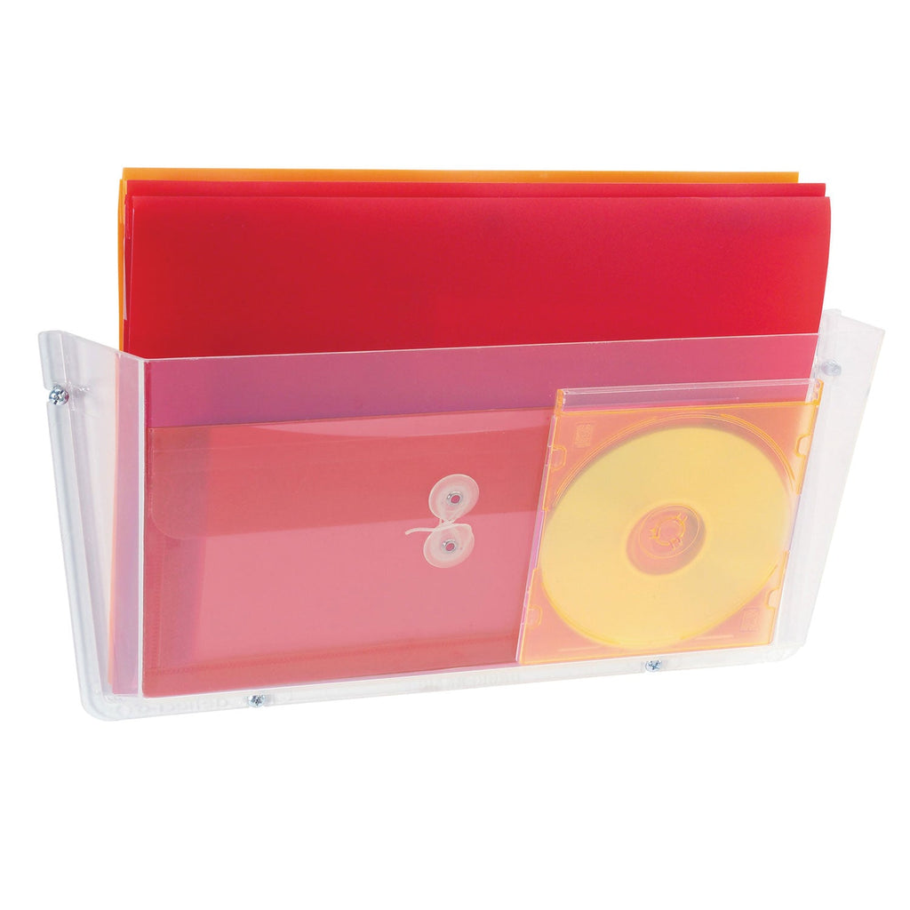 deflecto Unbreakable DocuPocket Wall File, Legal Size, 17.5"  x 3" x 6.5", Clear