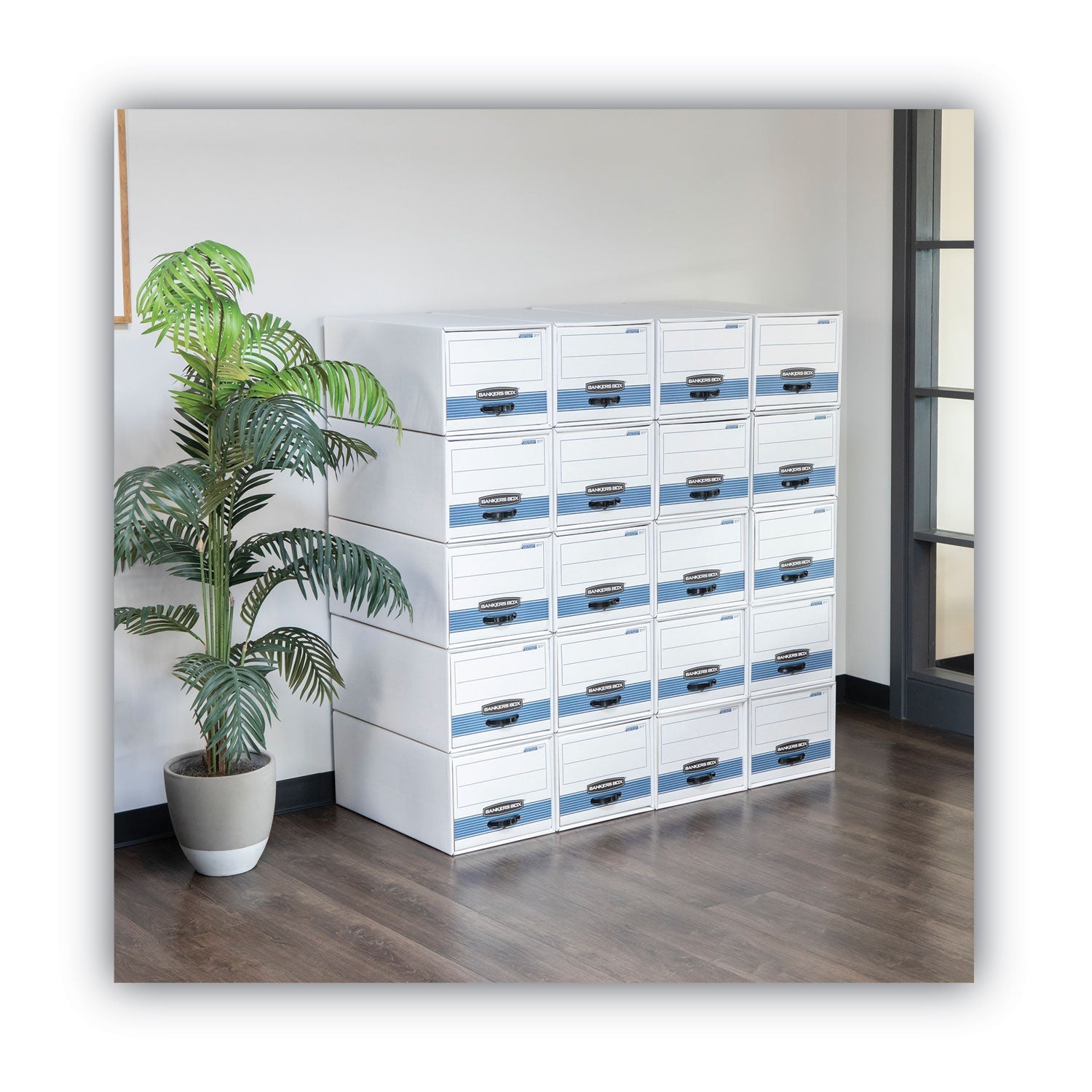 Bankers Box STOR/DRAWER STEEL PLUS Extra Space-Savings Storage Drawers, Letter Files, 14" x 25.5" x 11.5", Kraft/Green, 6/Carton
