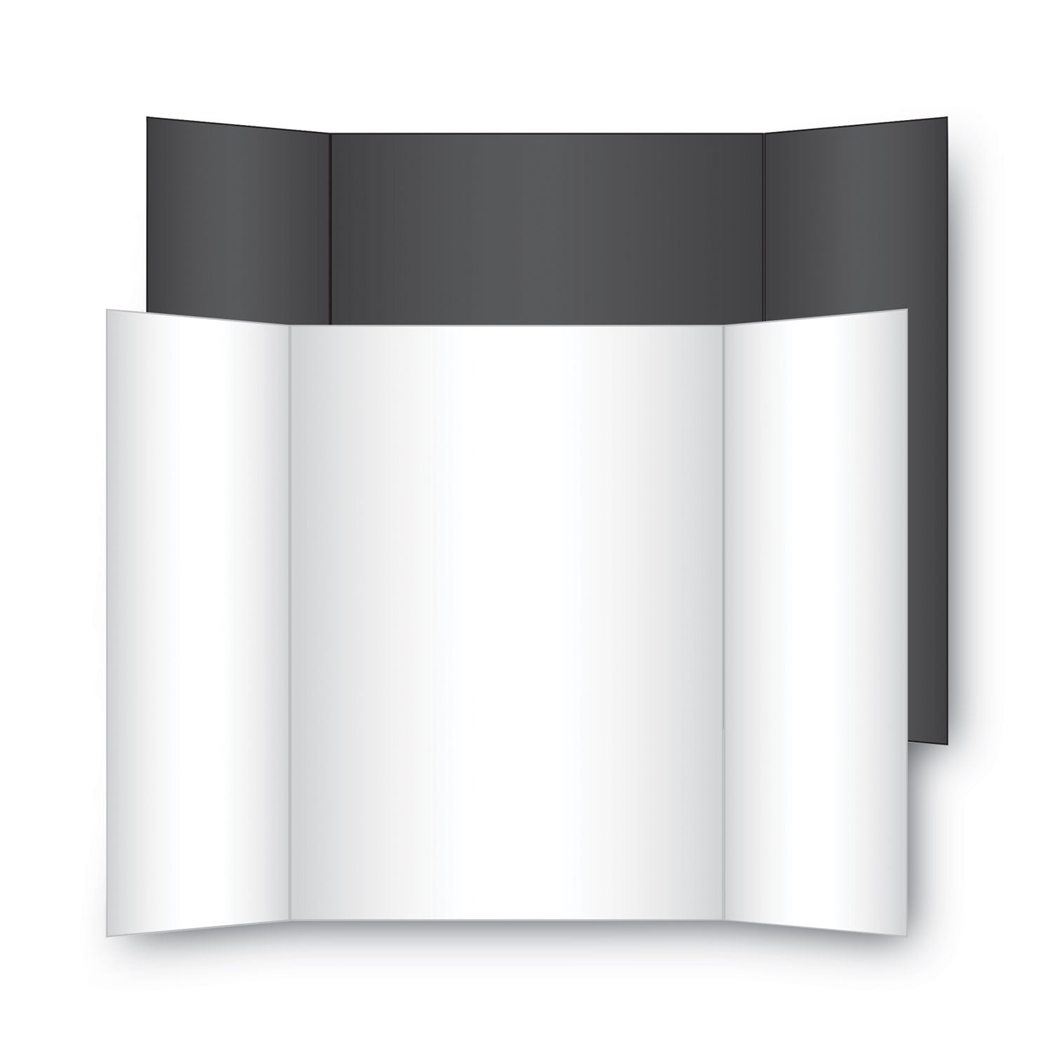 Eco Brites Two Cool Tri-Fold Poster Board, 36 x 48, Black/White, 6/Carton