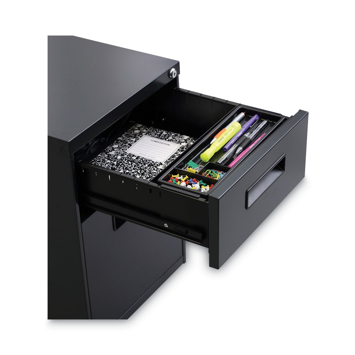 Alera File Pedestal, Left or Right, 2-Drawers: Box/File, Legal/Letter, Charcoal, 14.96" x 19.29" x 21.65"