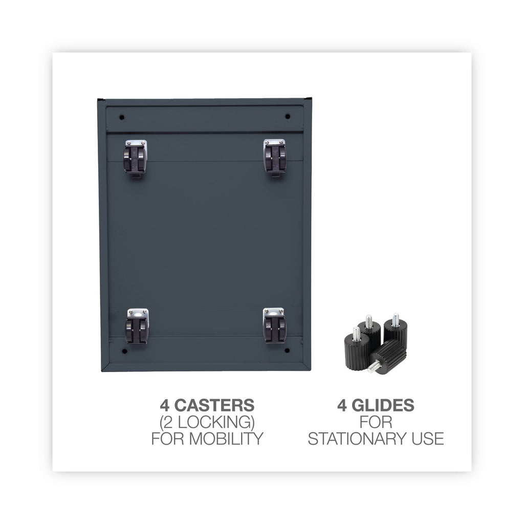 Alera File Pedestal, Left or Right, 2-Drawers: Box/File, Legal/Letter, Charcoal, 14.96" x 19.29" x 21.65"