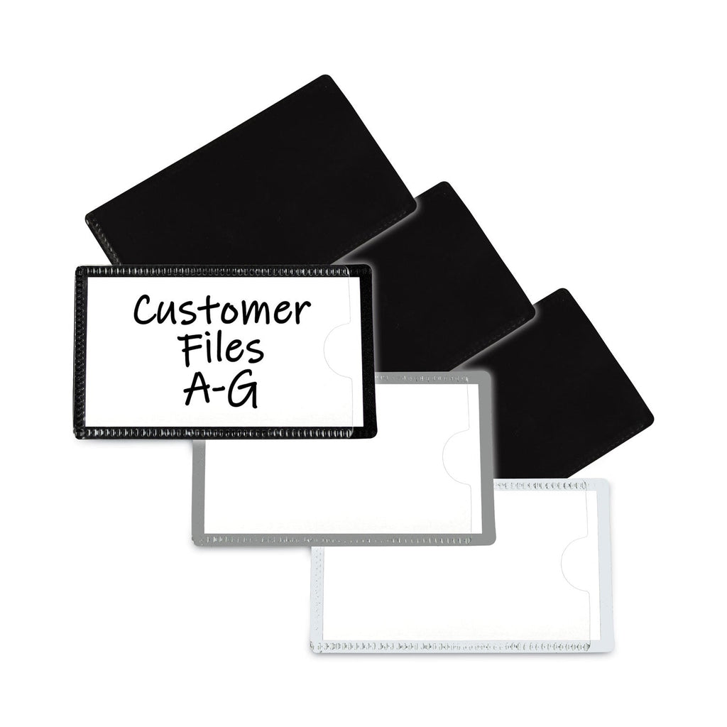 C-Line Slap-Stick Magnetic Label Holders, Side Load, 4.25 x 2.5, White, 10/Pack